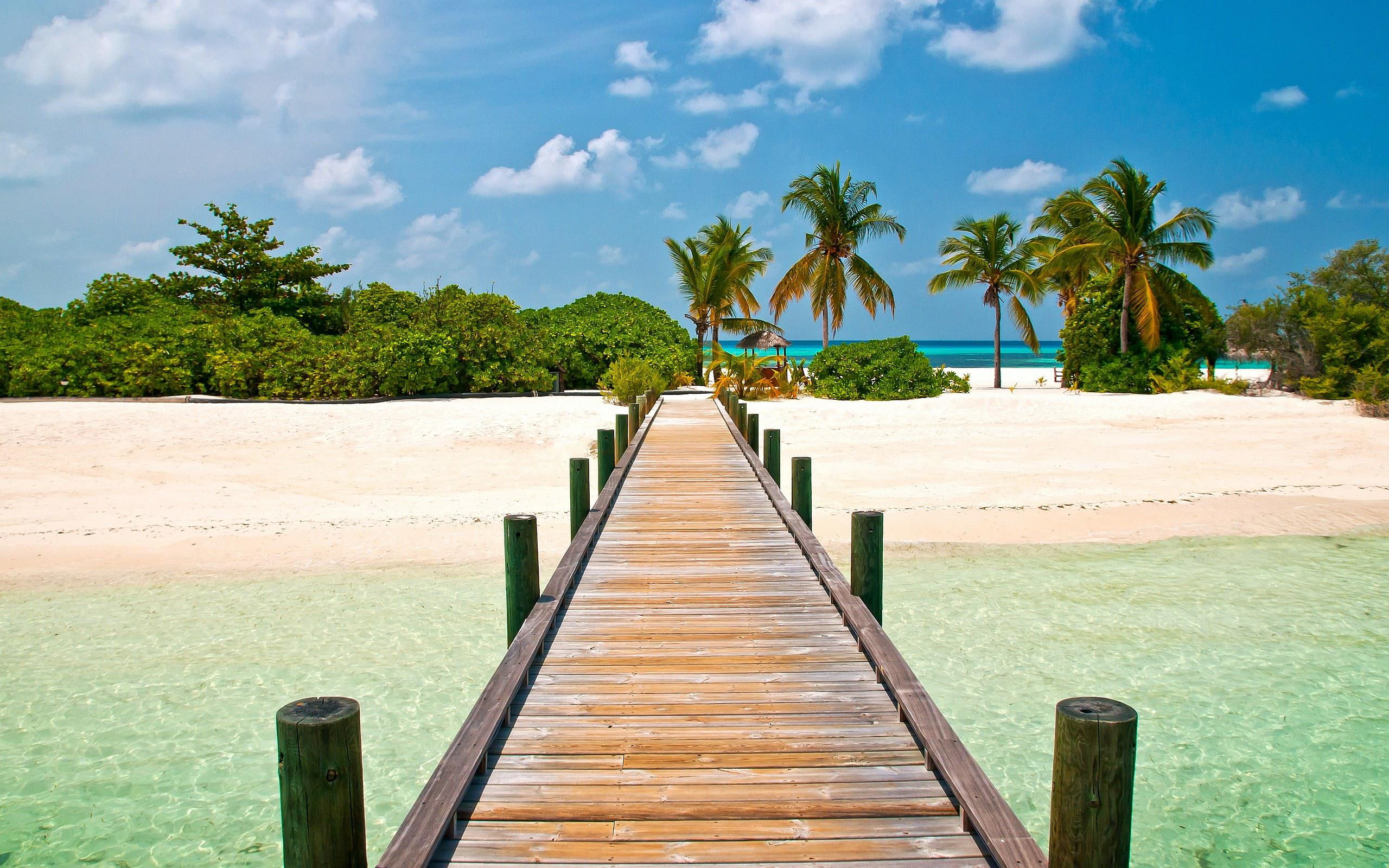2K, nature, beach, jetty, HD Wallpaper