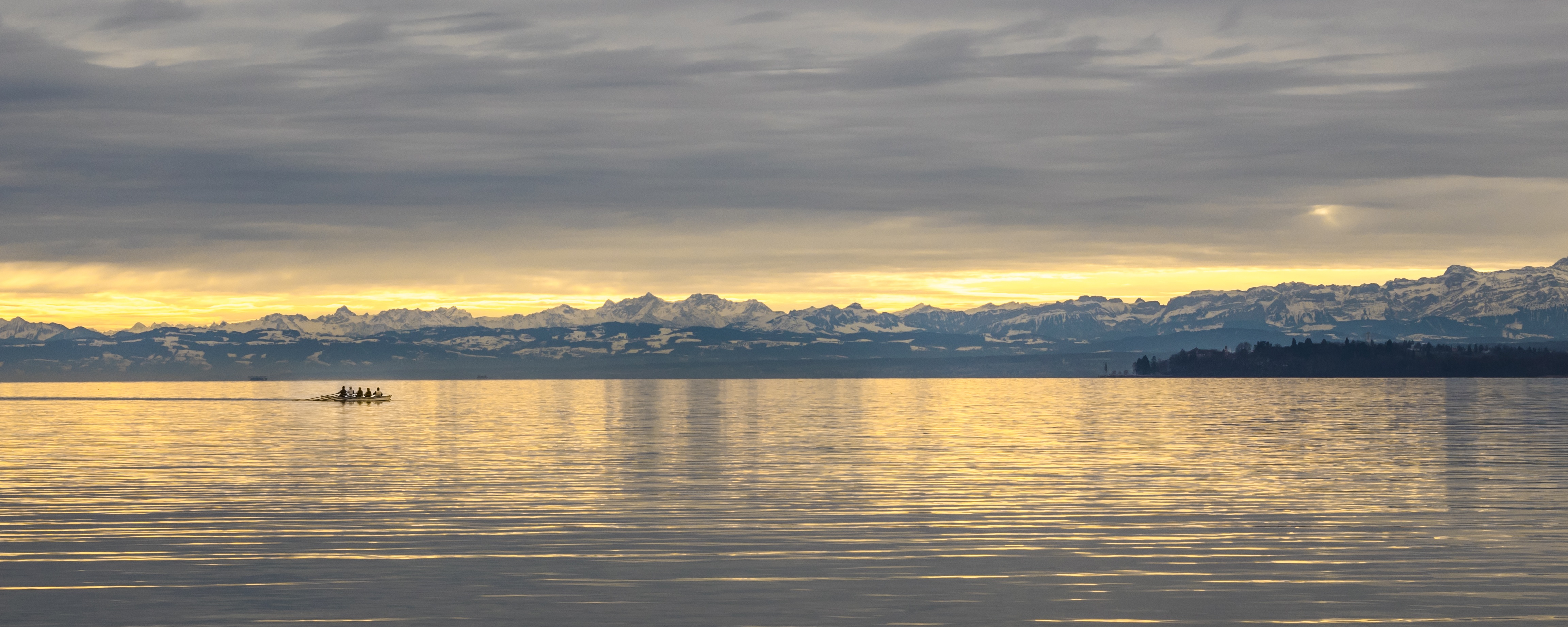sport, scenics - nature, sunrise, rowing, view, panorama, idyllic, boot, beauty in nature, lake constance, waterfront, training, no people, sports training, HD Wallpaper