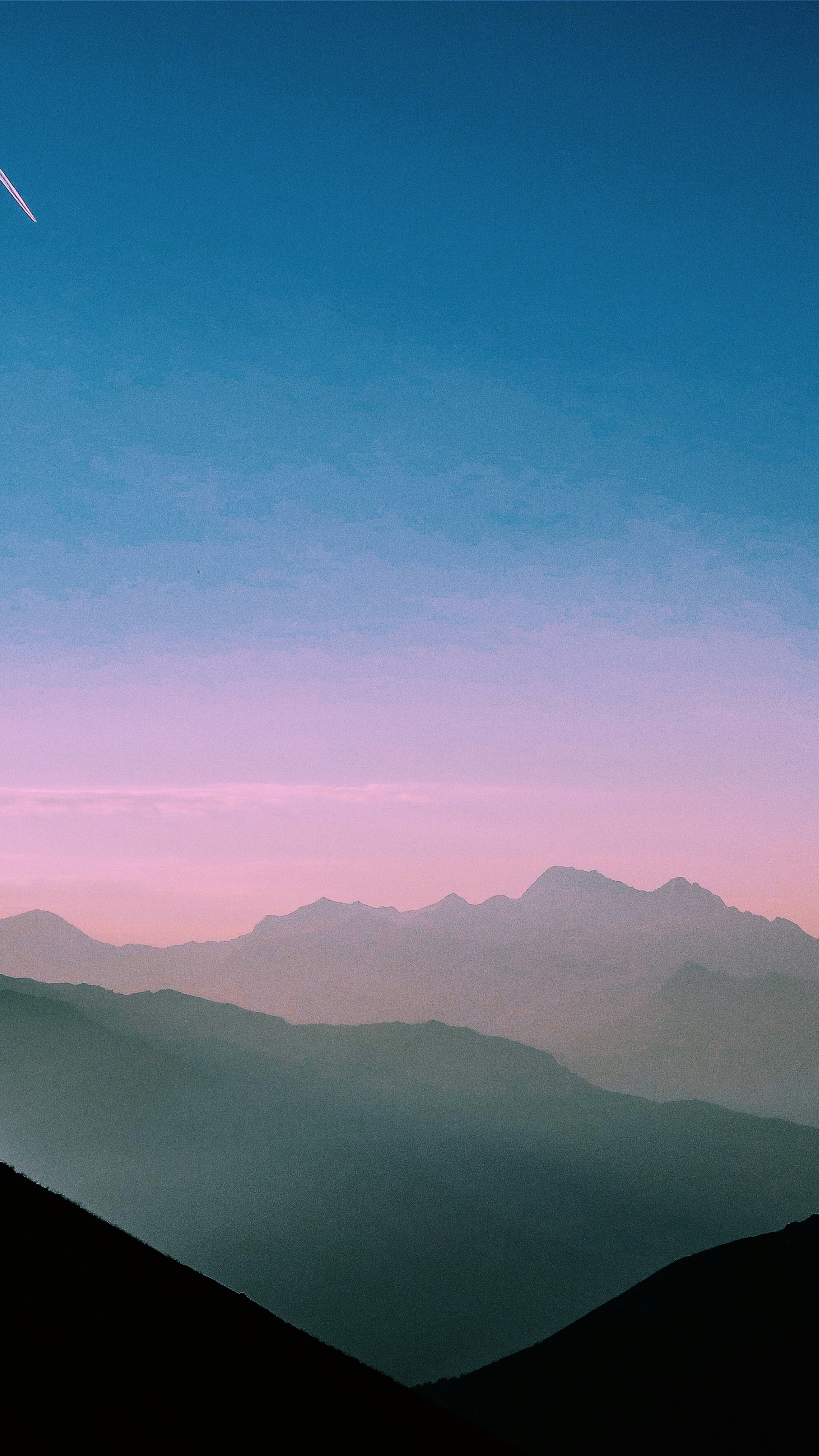 clouds, majestic, tranquility, tranquil scene, hour, idyllic, blue, 5K, summit, hazy, remote, landscape, silhouette, sunset, scenics, environment, areal, Phone HD Wallpaper