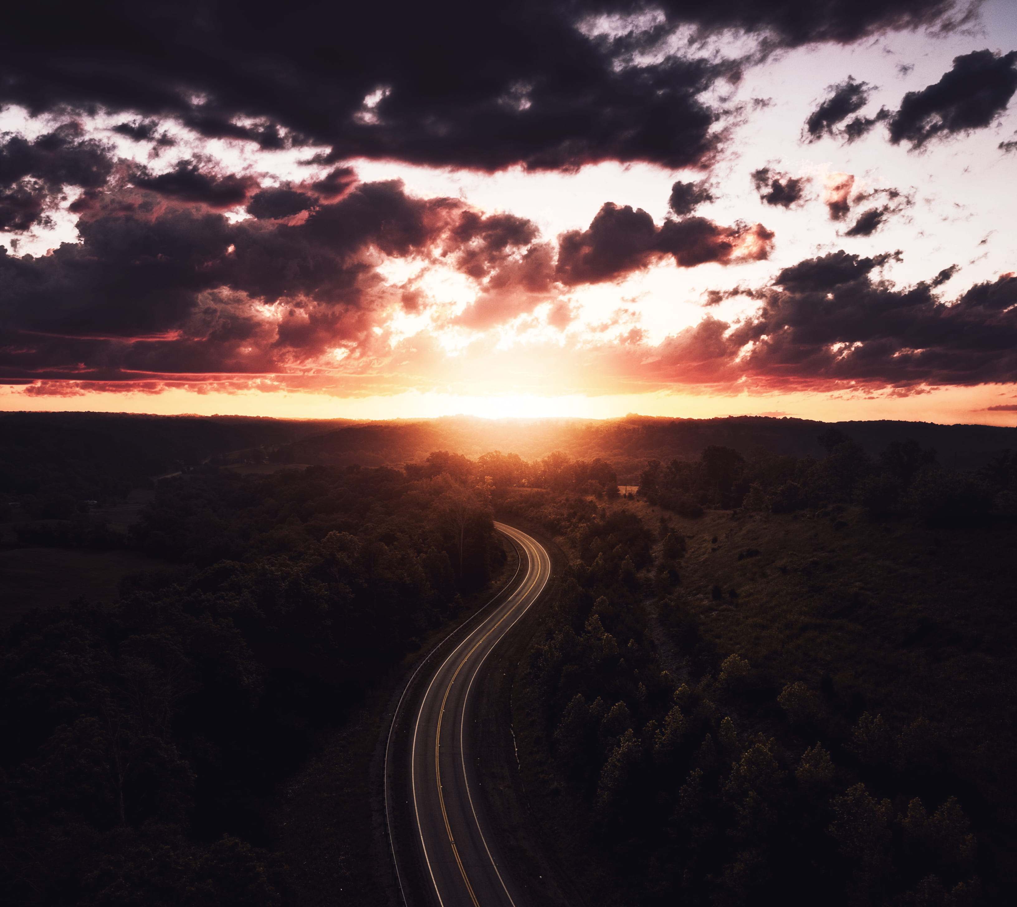 road, photography, horizon, hour, outdoors, street, nature, golden, surrounded, tranquil scene, view, no people, drive, country, scenics - nature, sky, HD Wallpaper