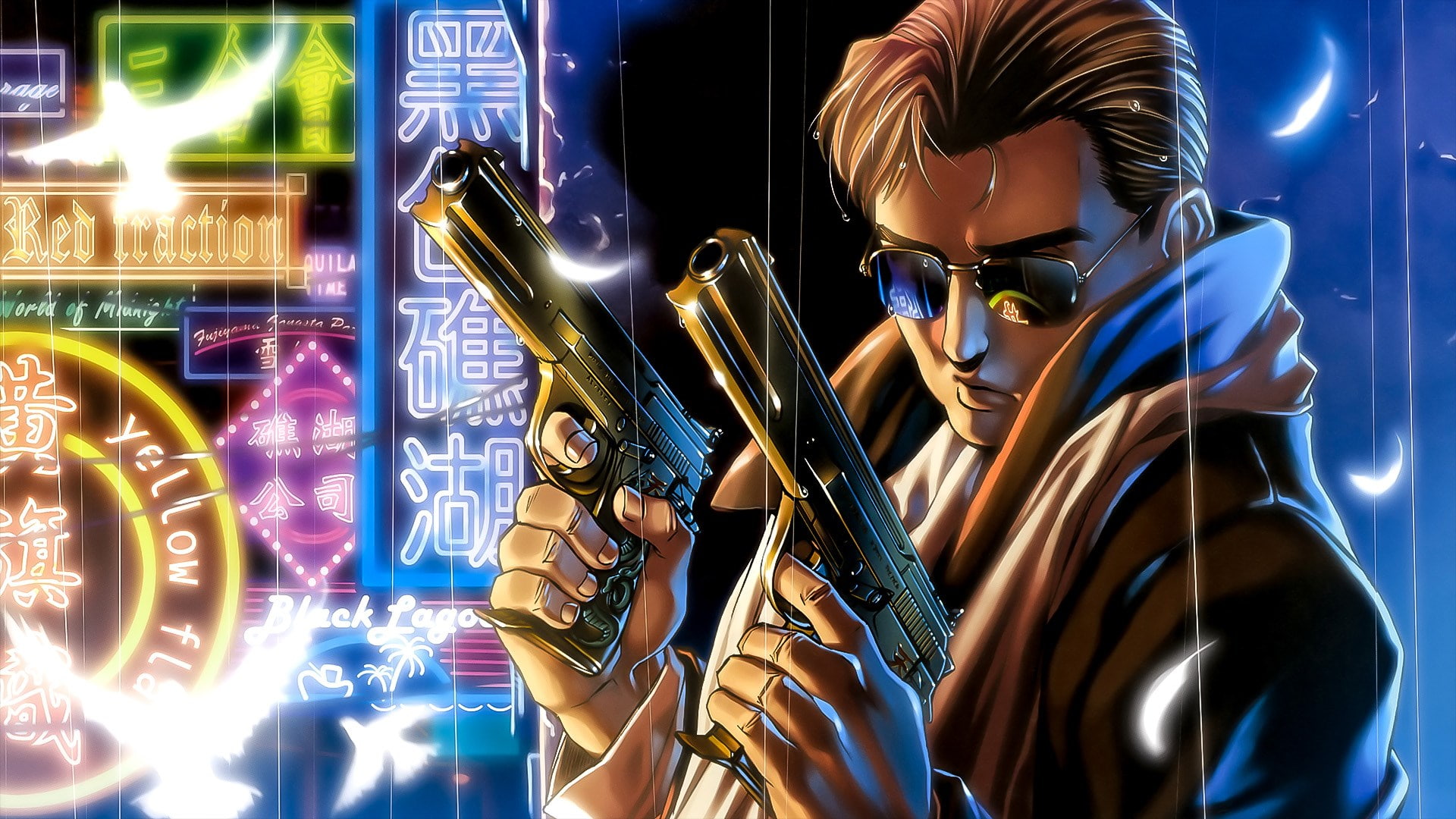 reflection, 1080P, sunglasses, shopping, black lagoon, human representation, night, young adult, portrait, real people, choice, retail display, technology, HD Wallpaper