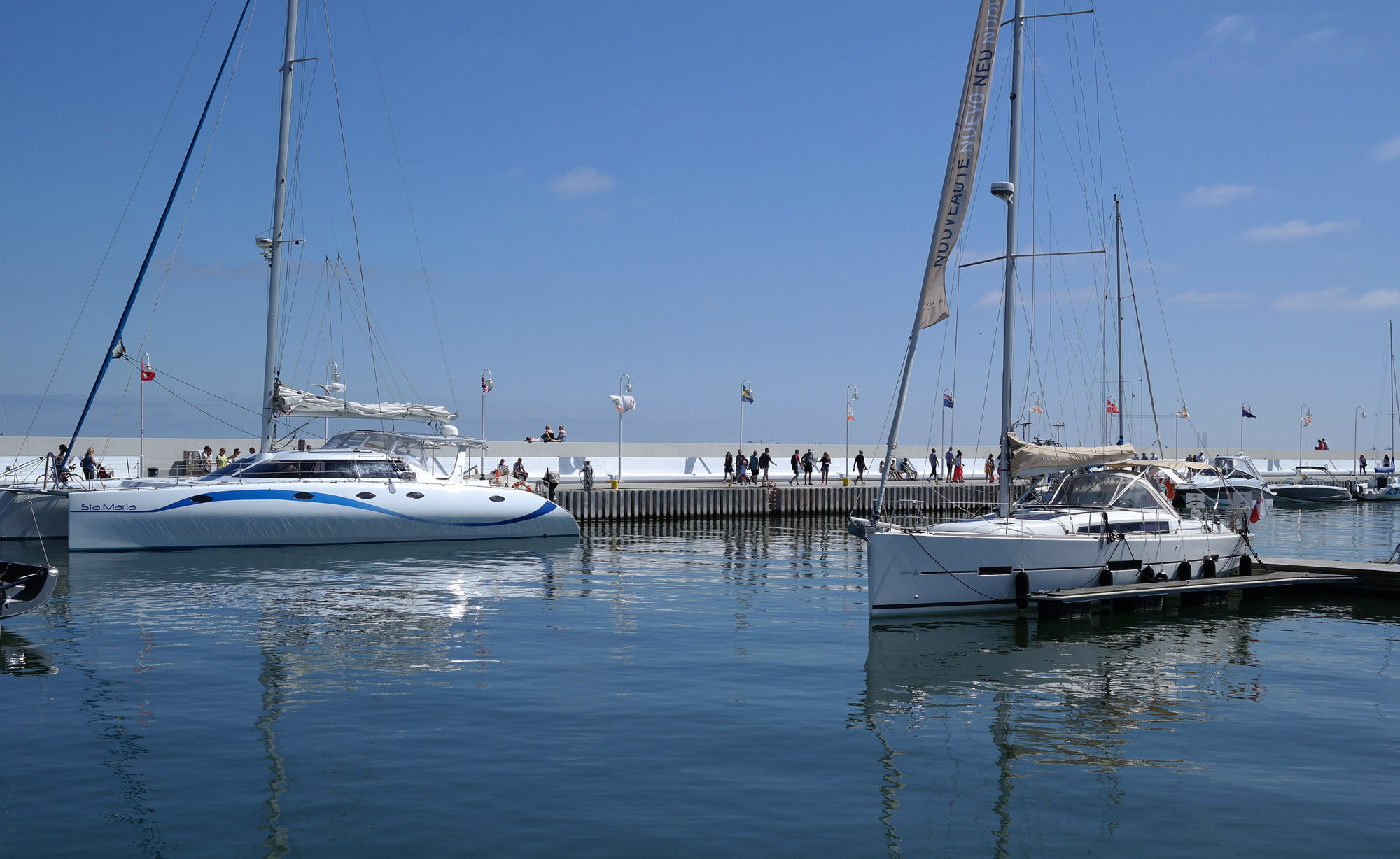 Sopot, pierce, catamaran, harbour, yacht, 1080P, Poland, HD Wallpaper