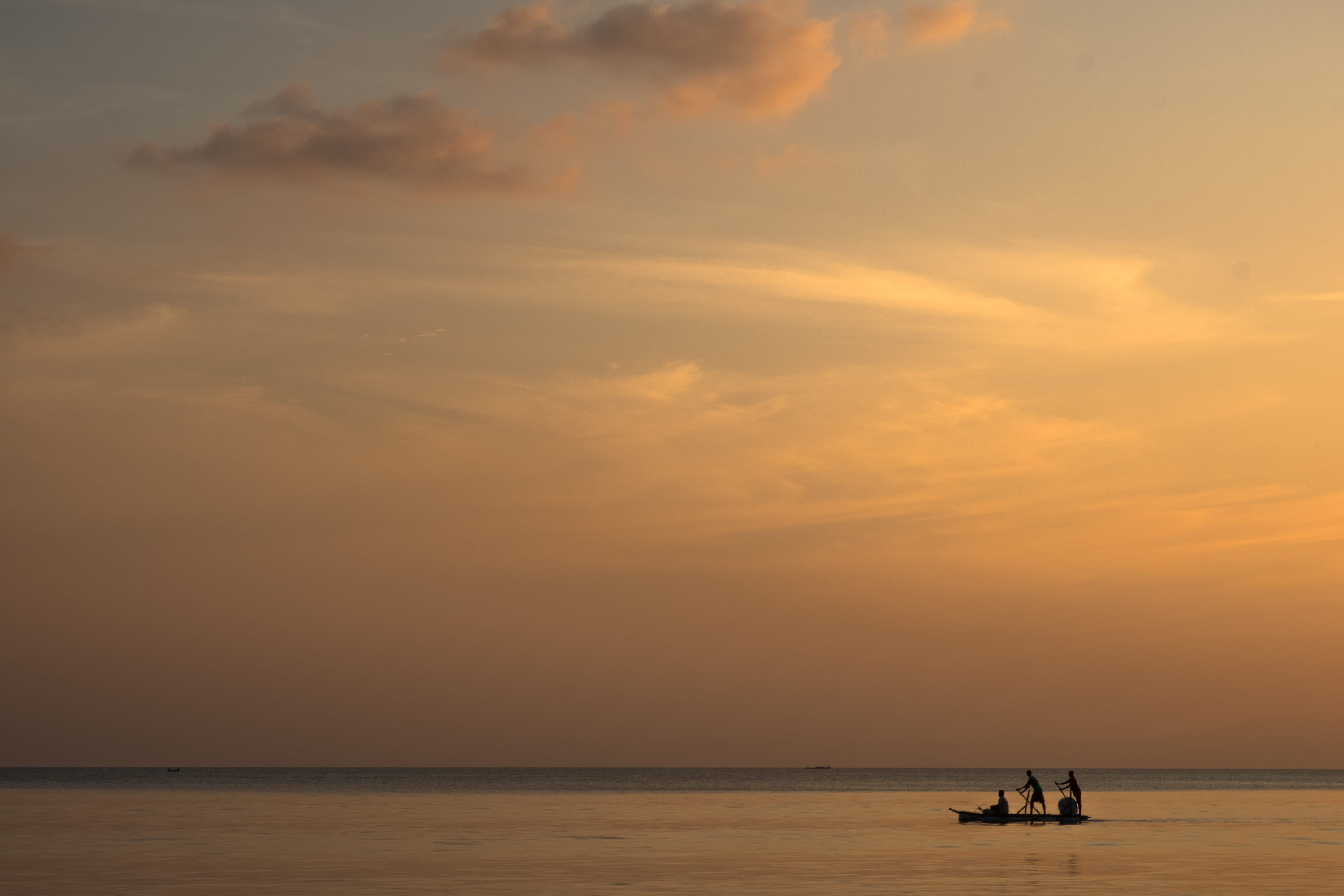 nature, india, boat, sailing, tranquility, alone, silhouette, andaman and nicobar islands, transportation, orange color, non-urban scene, open sea, empty, HD Wallpaper