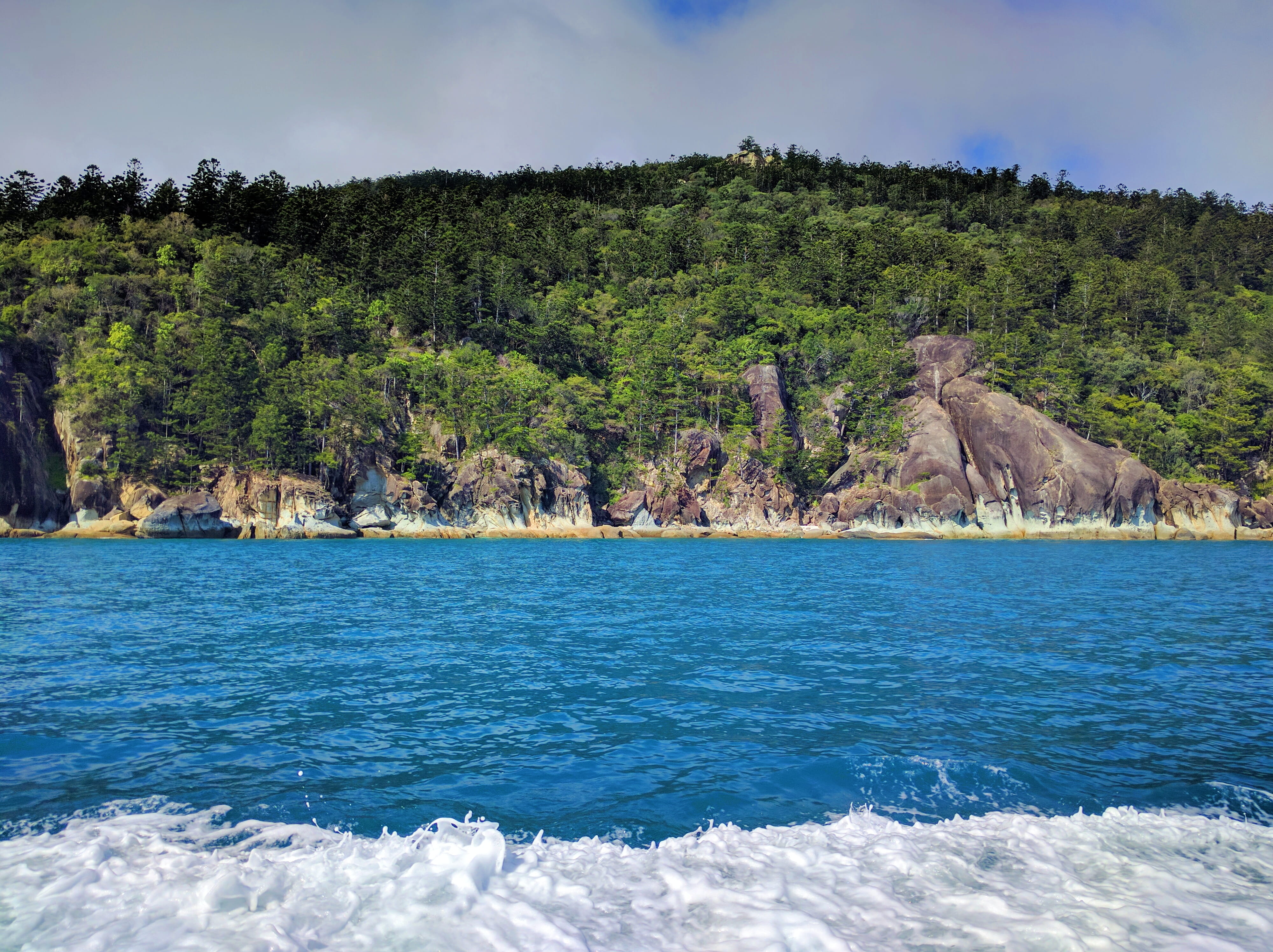 water, 4K, coast, tropical, australia, ocean, park, growth, trees, tranquility, waterfront, mountain, rocks, plant, non-urban scene, national park, day, HD Wallpaper