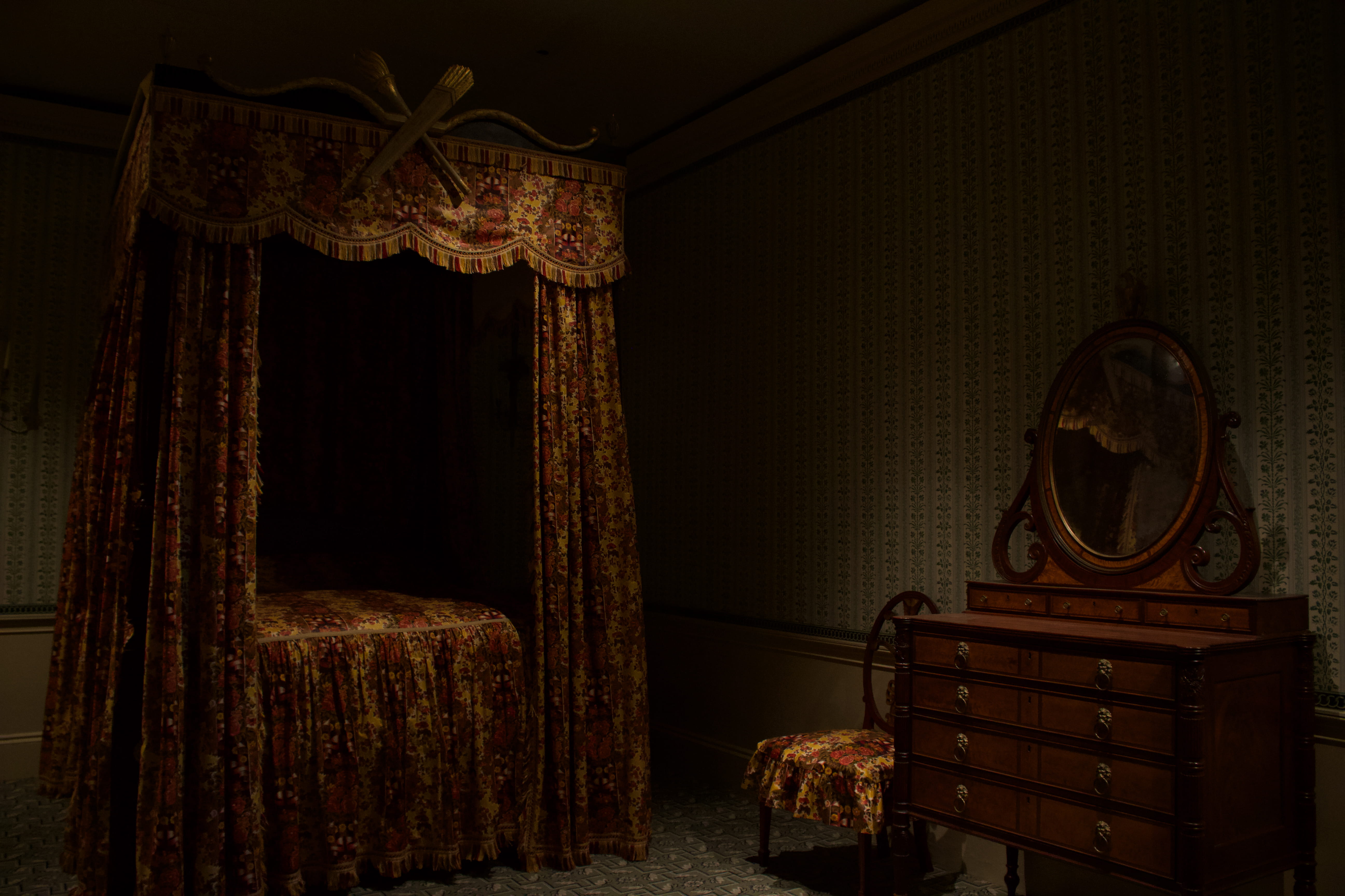 furniture, seat, curtain, luxury, empty, chair, indoors, no people, architecture, old, domestic room, cozy, still life, antique, 5K, home interior, absence, HD Wallpaper