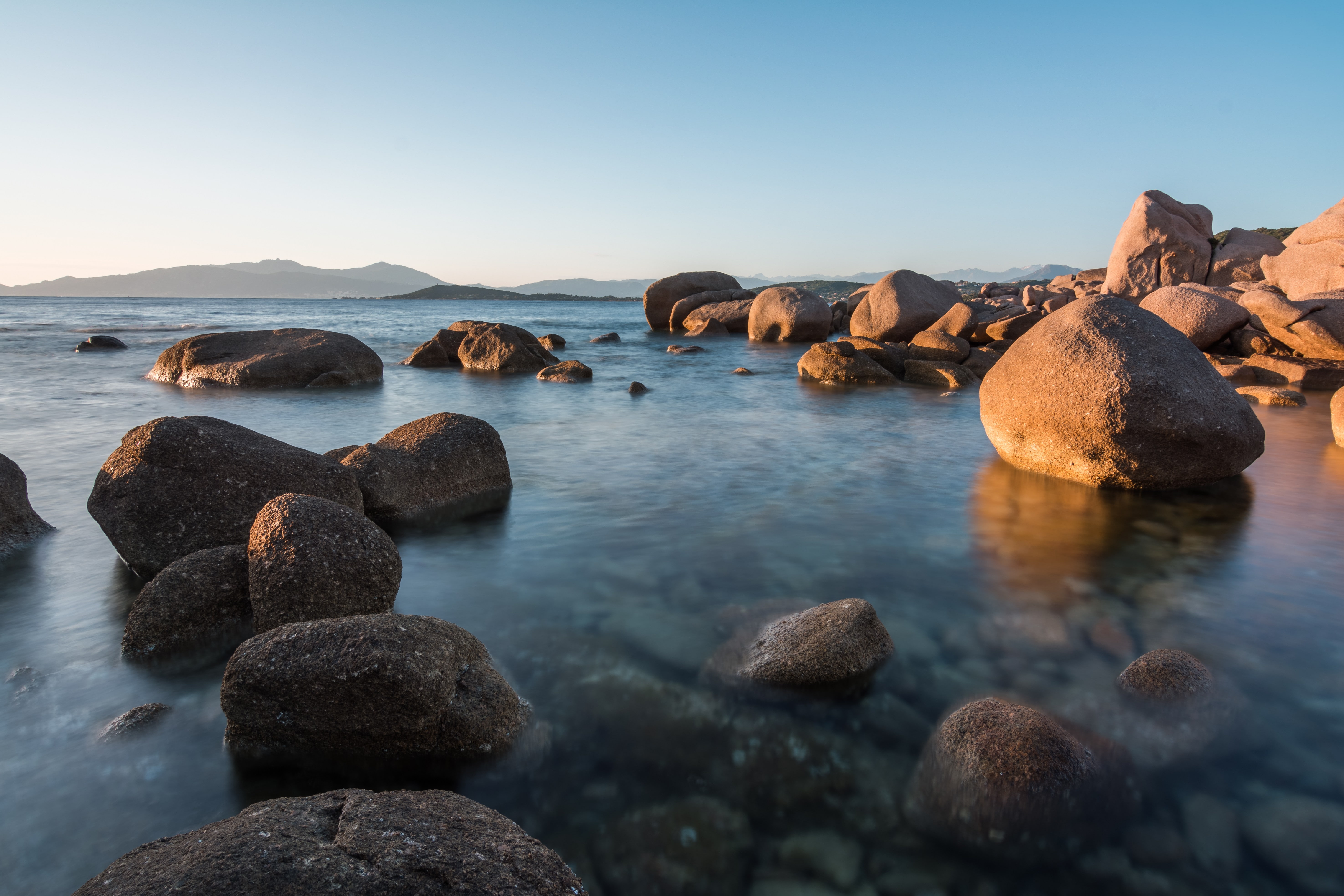 Corsica, tranquil scene, beauty in nature, sea, water, rock, beach, land, sky, rock - object, outdoors, rock formation, no people, clear sky, scenics - nature, HD Wallpaper
