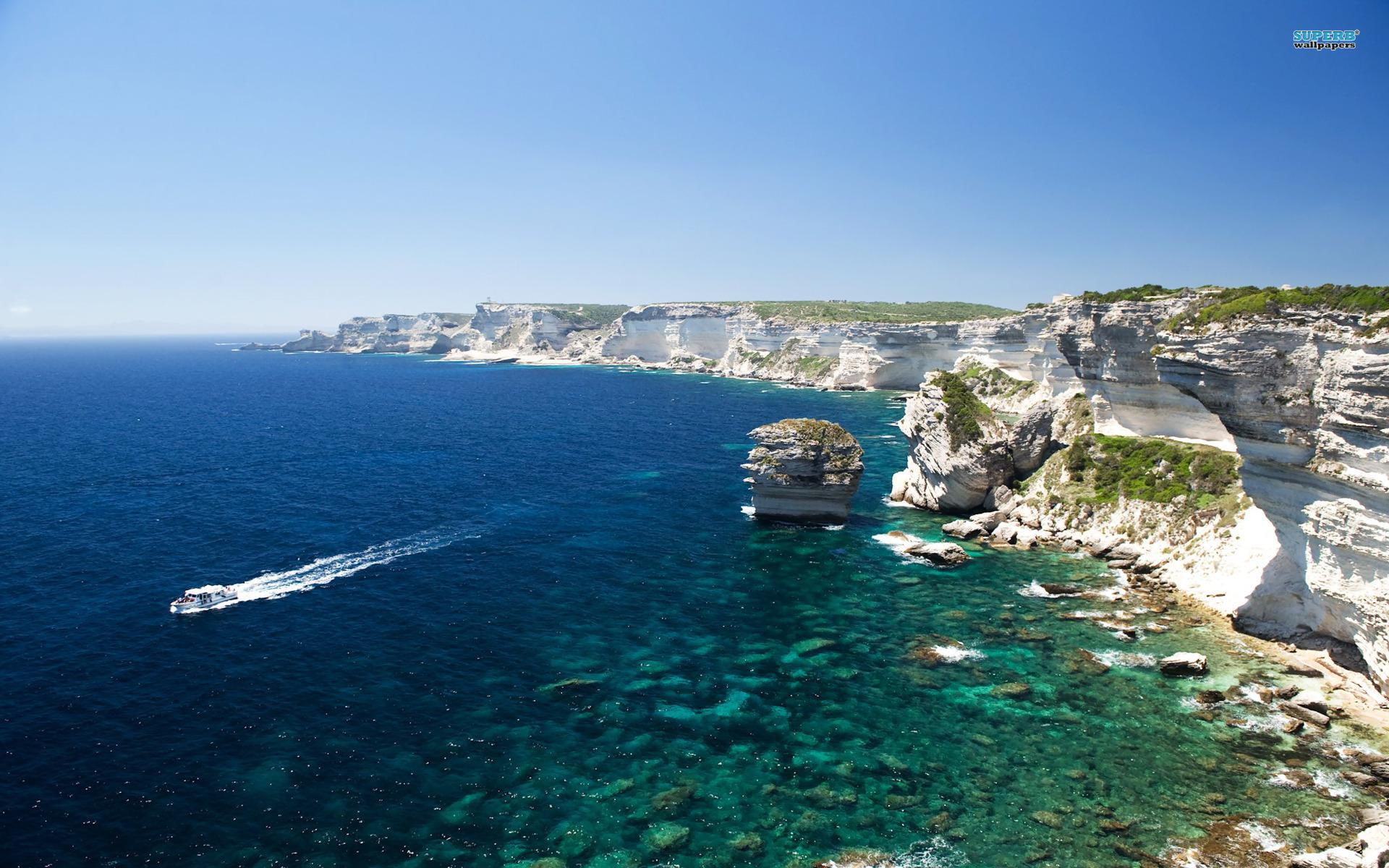 landscape, boat, beach, ocean, nature and landscapes, view, 1080P, gorgeous, corsica, HD Wallpaper