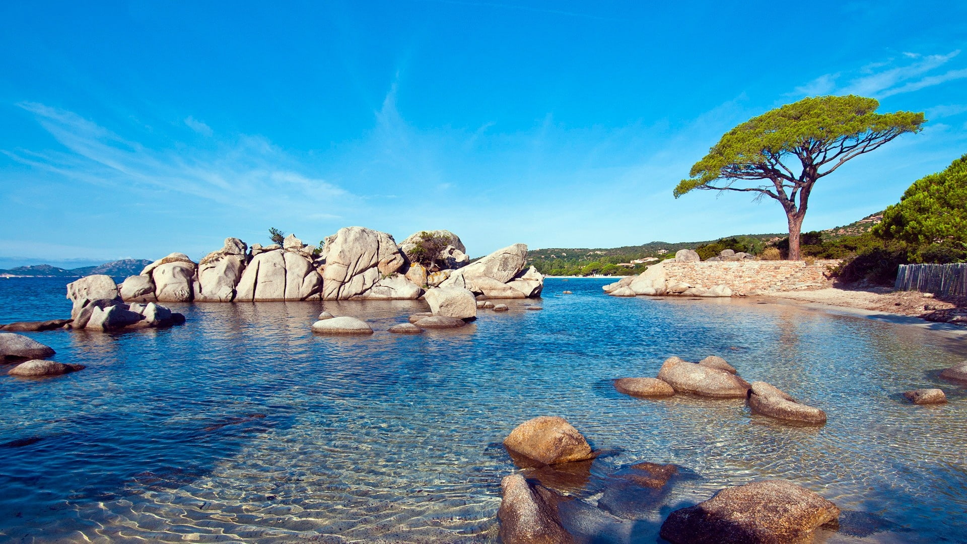 beach, 1080P, sunny, palombaggia, HD Wallpaper