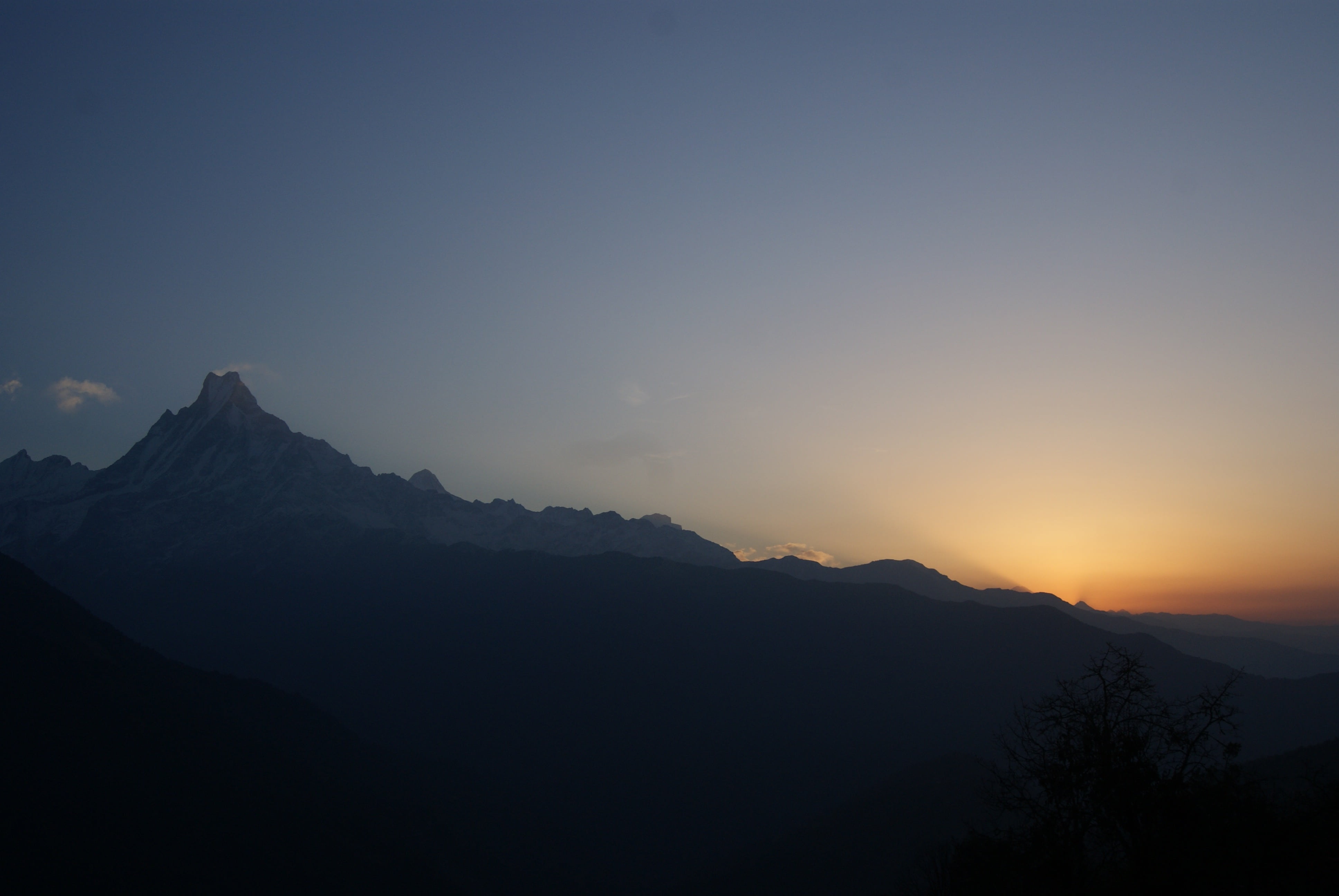 nepal, outdoors, landscape, tranquility, mountain range, snowcapped mountain, himalayas, majestic, sunrise, scenics - nature, 4K, mountain, remote, silhouette, HD Wallpaper