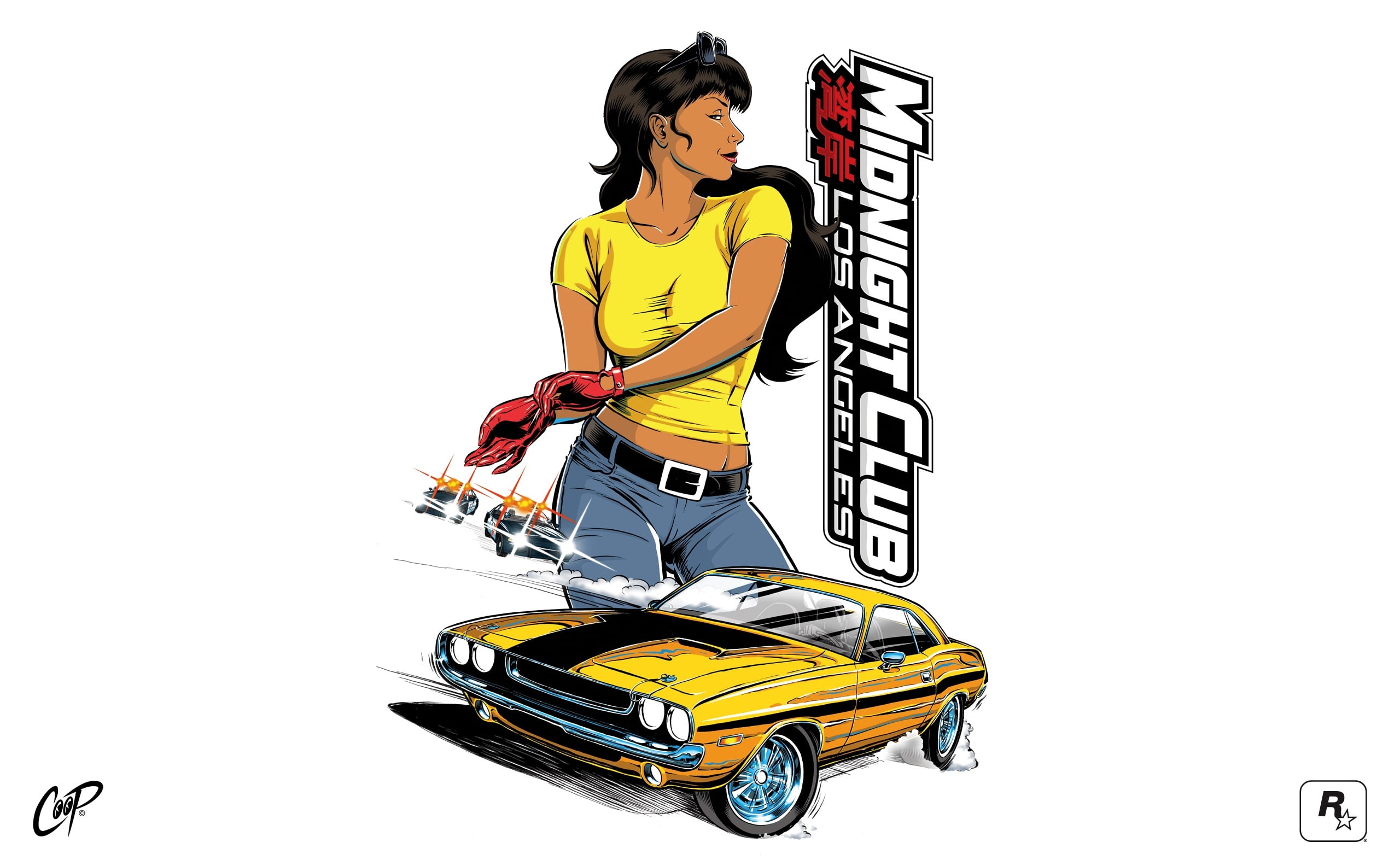 midnight club los angeles, yellow, casual clothing, women, angeles, real people, young adult, copy space, one person, 2K, technology, Games, full length, HD Wallpaper