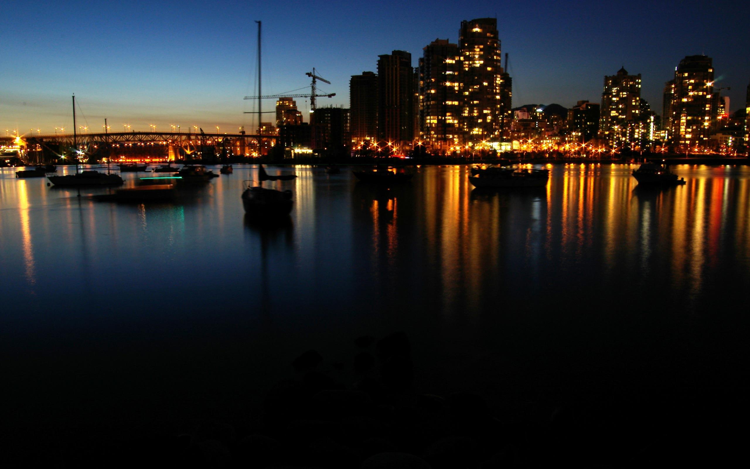 2K, city, animals, midnight, lake, HD Wallpaper