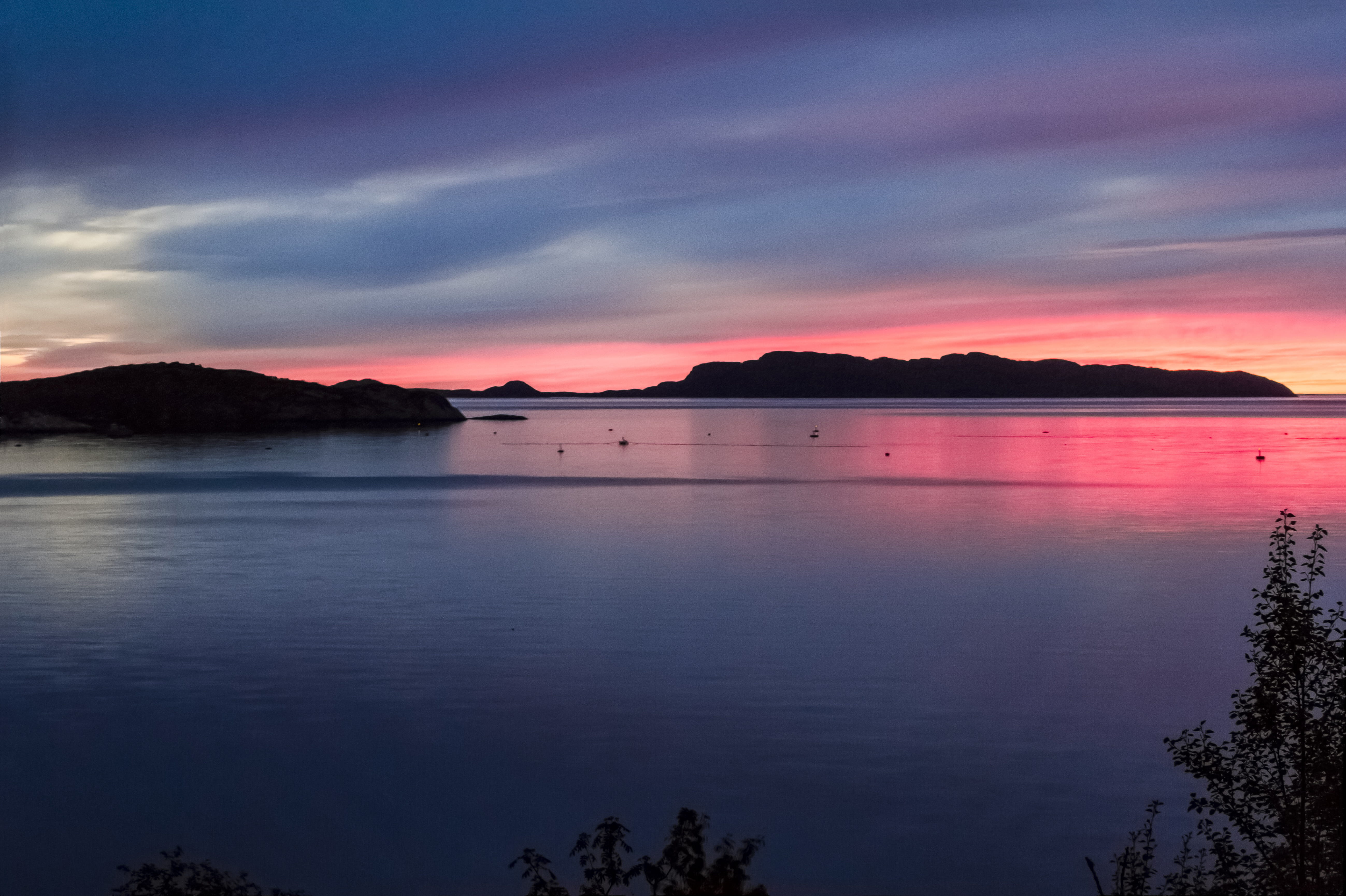 nature, silhouette, specturm, water, scenics - nature, outdoors, beauty in nature, sea, reflection, red, farming, sky, fish, mountain, tranquil scene, dusk, HD Wallpaper