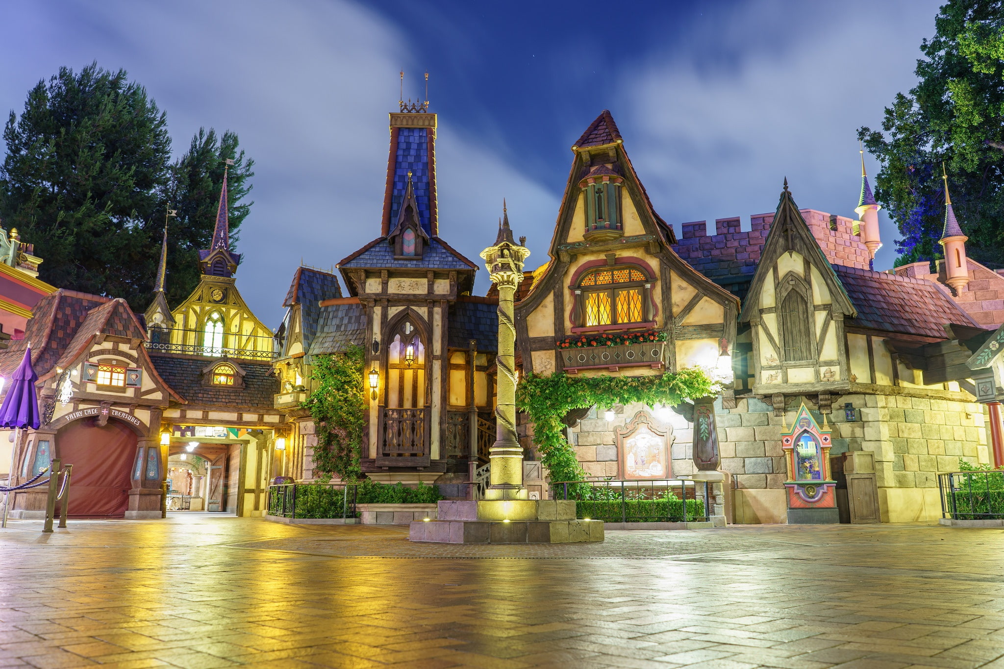 1080P, Anaheim, street, night, Park, USA, lights, home, CA, Disneyland, HD Wallpaper