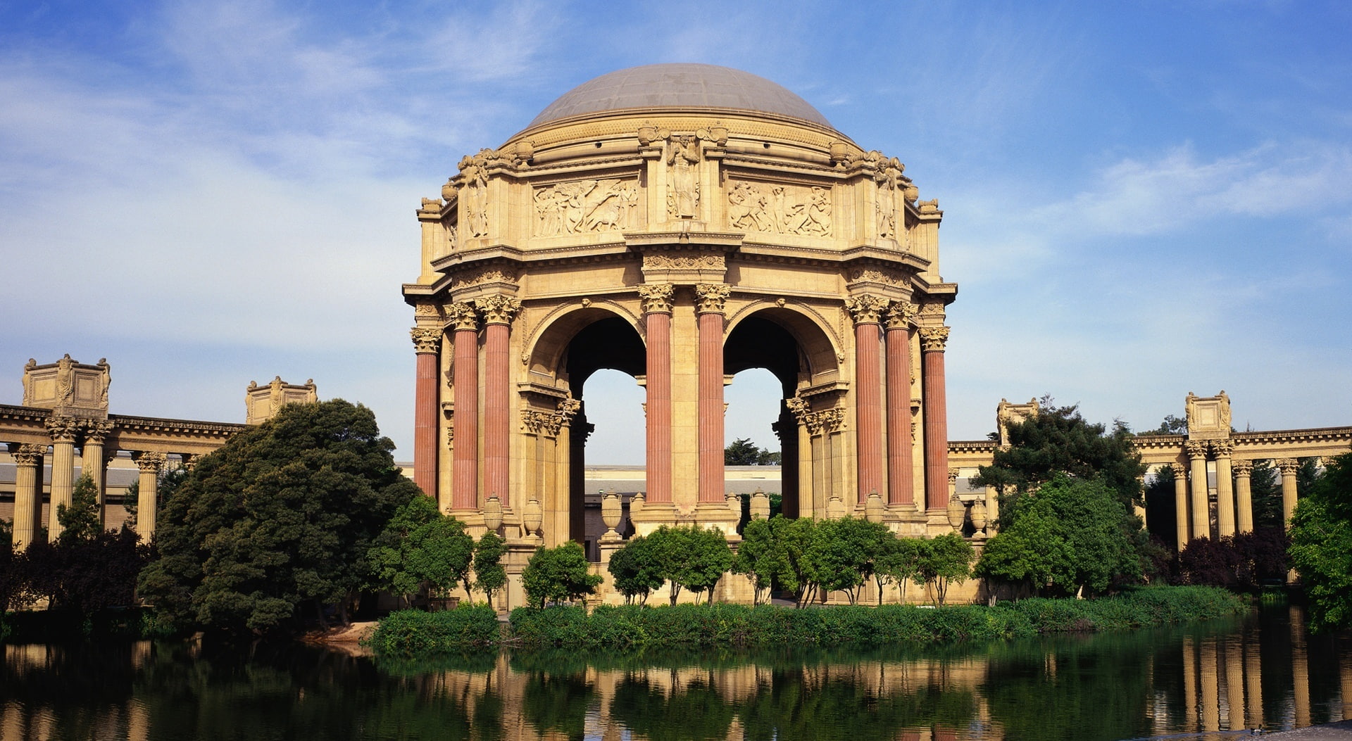 arch, 1080P, tourism, travel destinations, water, travel, francisco, the past, built structure, California, dome, arts, nature, Fine, Francisco, sky, HD Wallpaper