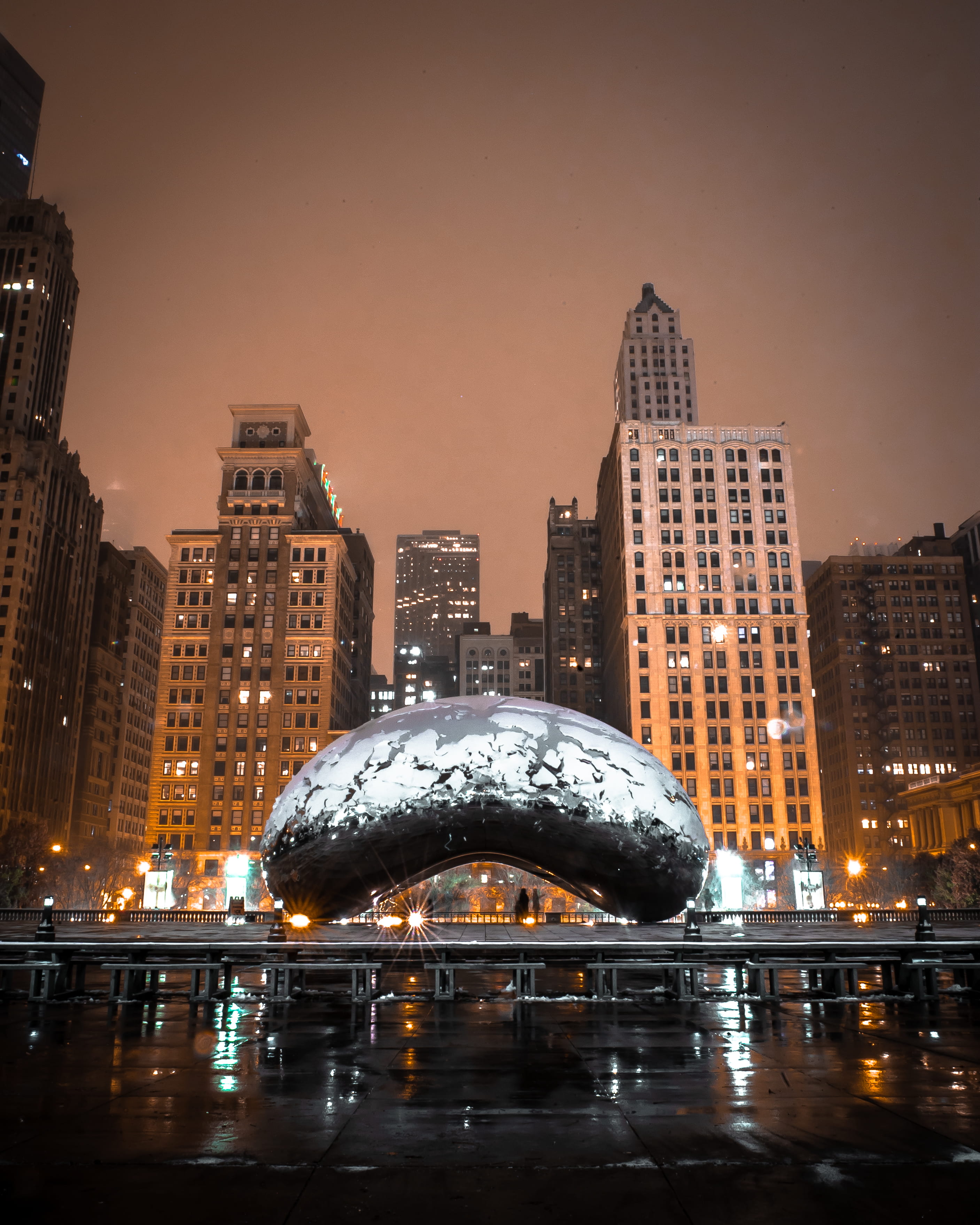 the bean, tourist attraction, skyscraper, office building exterior, sky, chicago, financial district, bean, architecture, no people, cloud, building exterior, Phone HD Wallpaper