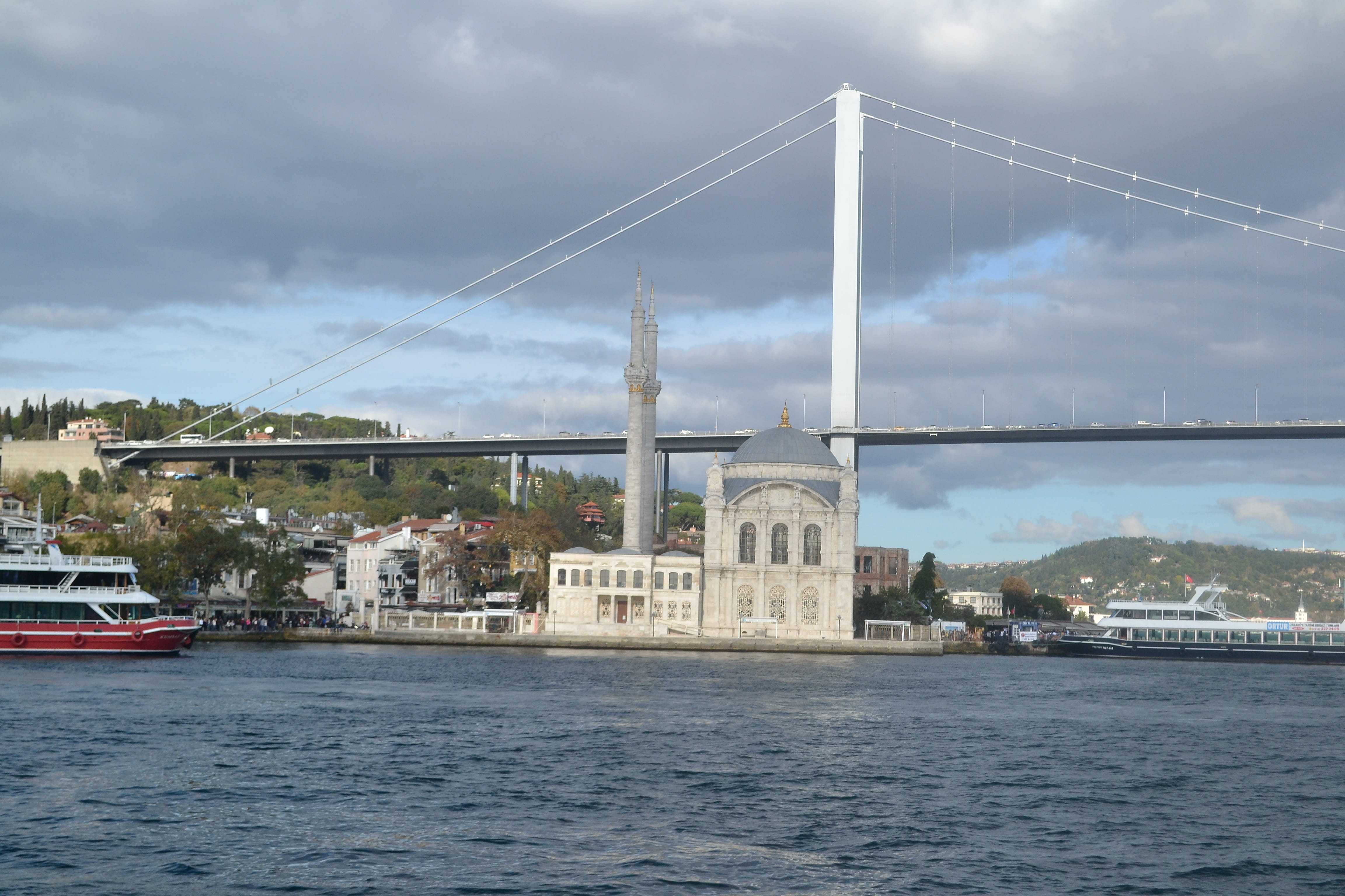 river, nature, nautical vessel, building exterior, mosque, day, outdoors, water, transportation, bridge - man made structure, sky, city, mode of transportation, HD Wallpaper