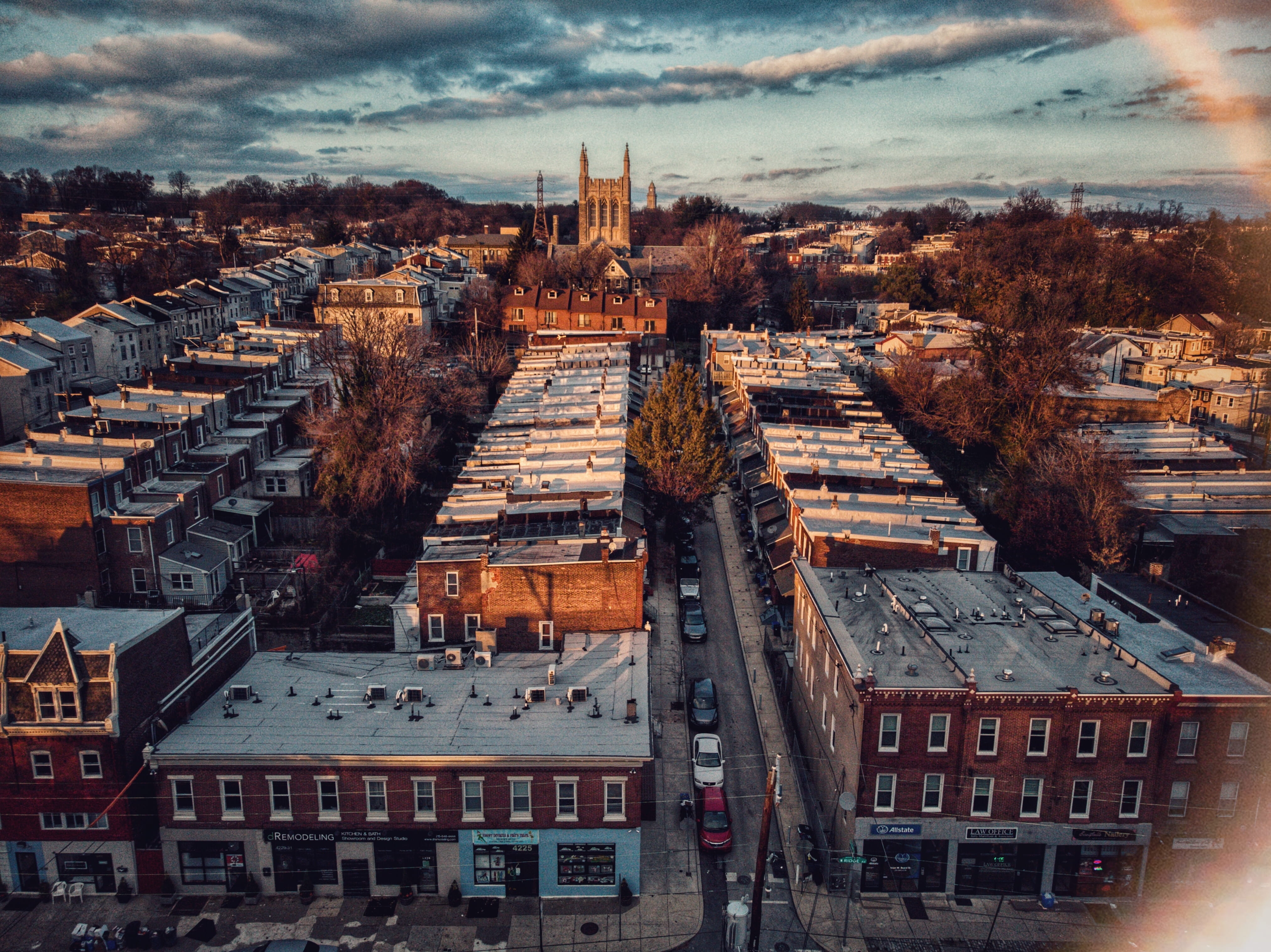 tower, built structure, town, car, brown, aerial view, road, urban, landscape, metropolis, city, scenery, day, philadelphia, office building exterior, concrete, HD Wallpaper