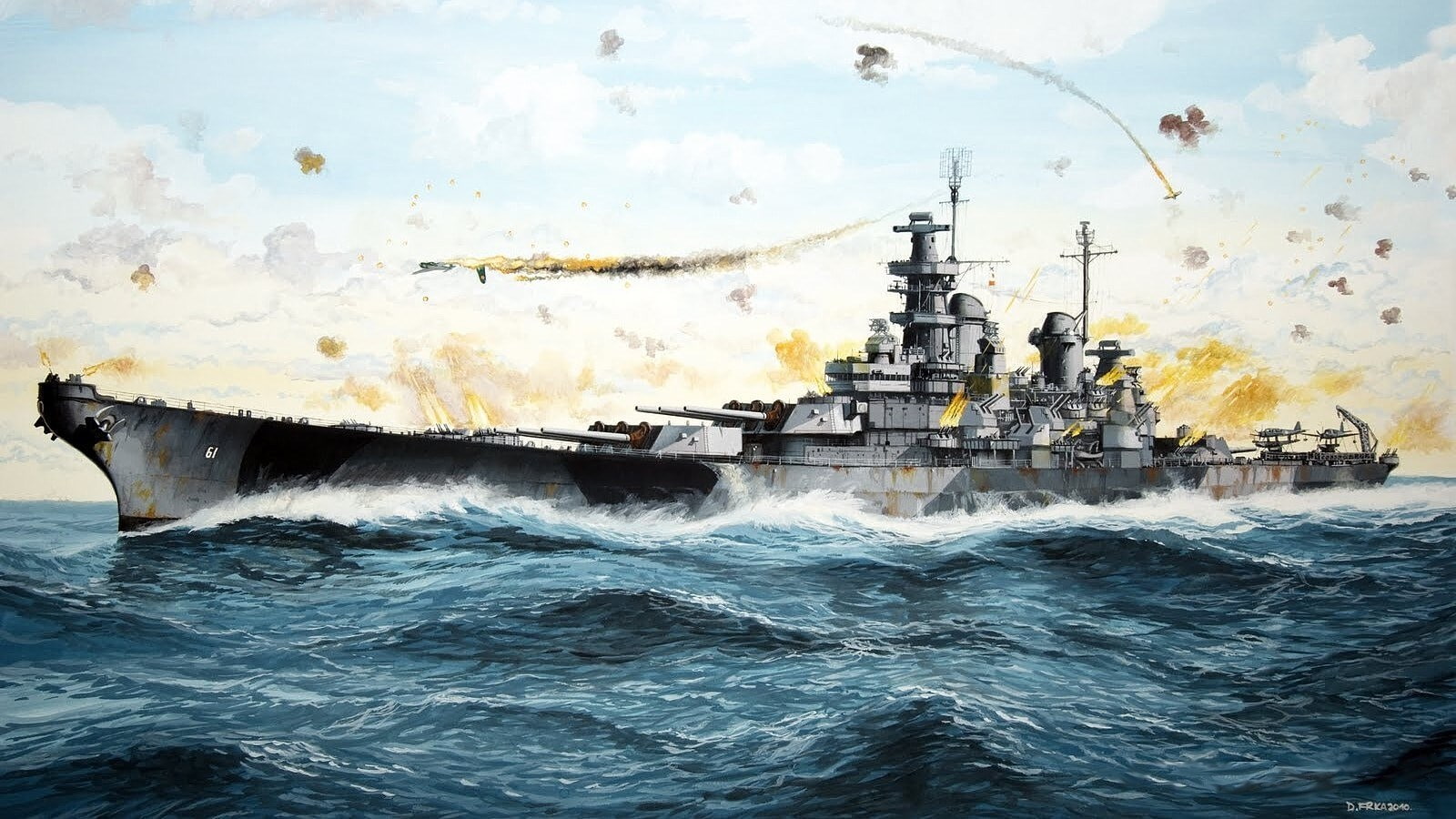 uss iowa bb 61, 720P, HD Wallpaper