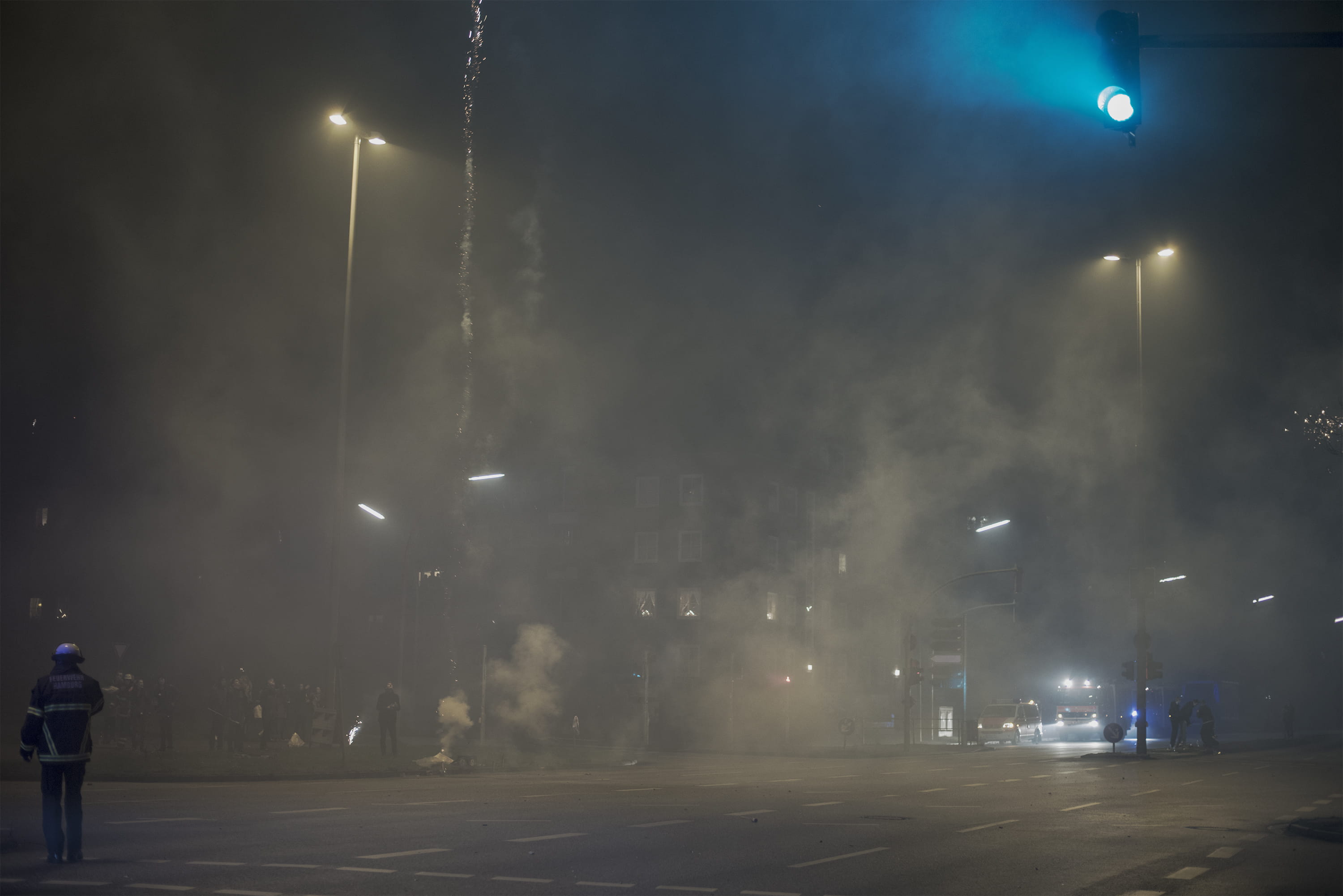 dark, nature, architecture, city at night, real people, built structure, pollution, transportation, firework, city life, lighting equipment, new years, HD Wallpaper