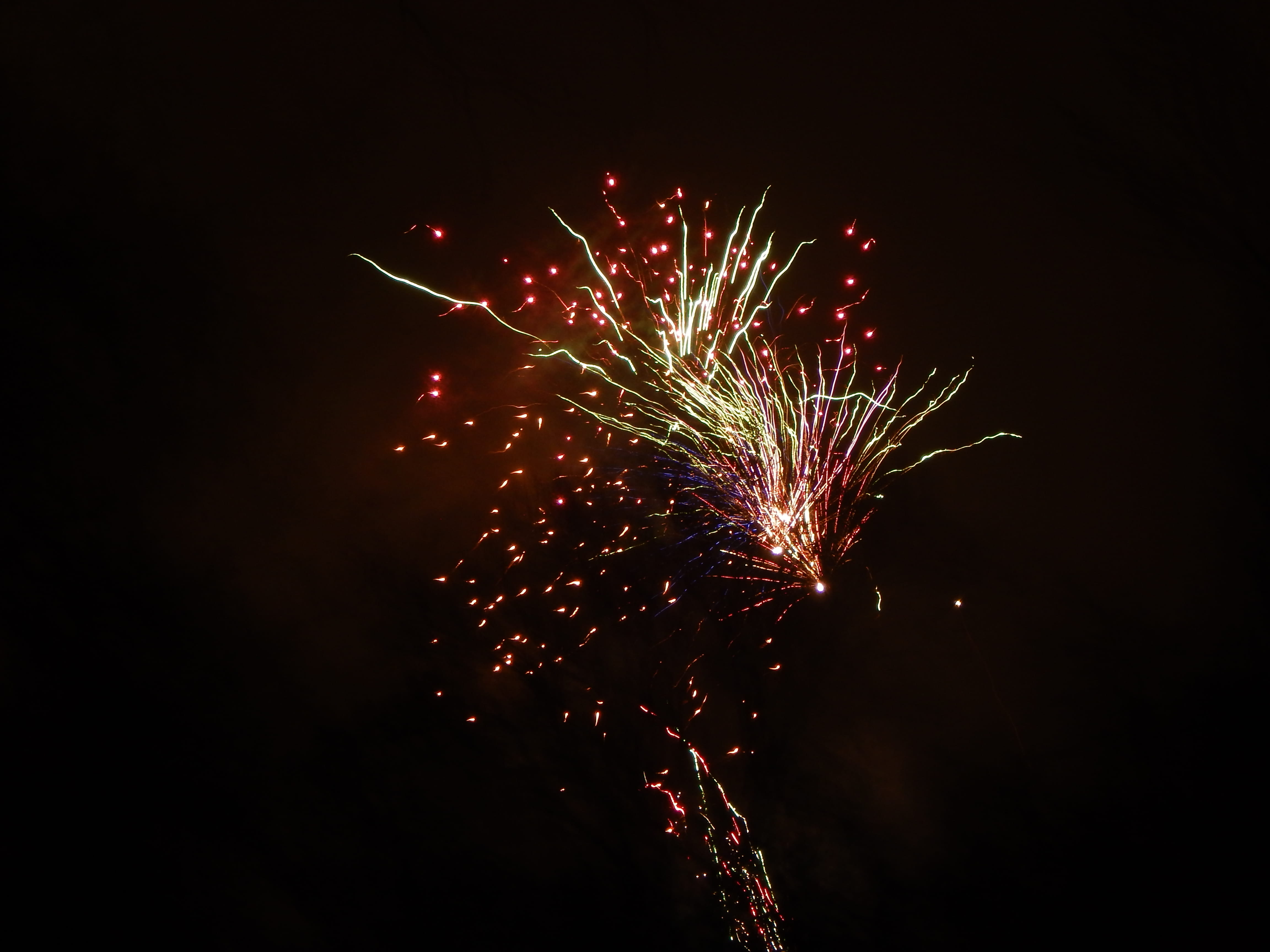 exploding, firework - man made object, glowing, new years eve, illuminated, long exposure, no people, celebration, 4K, event, Fireworks, sky, light, low angle view, HD Wallpaper