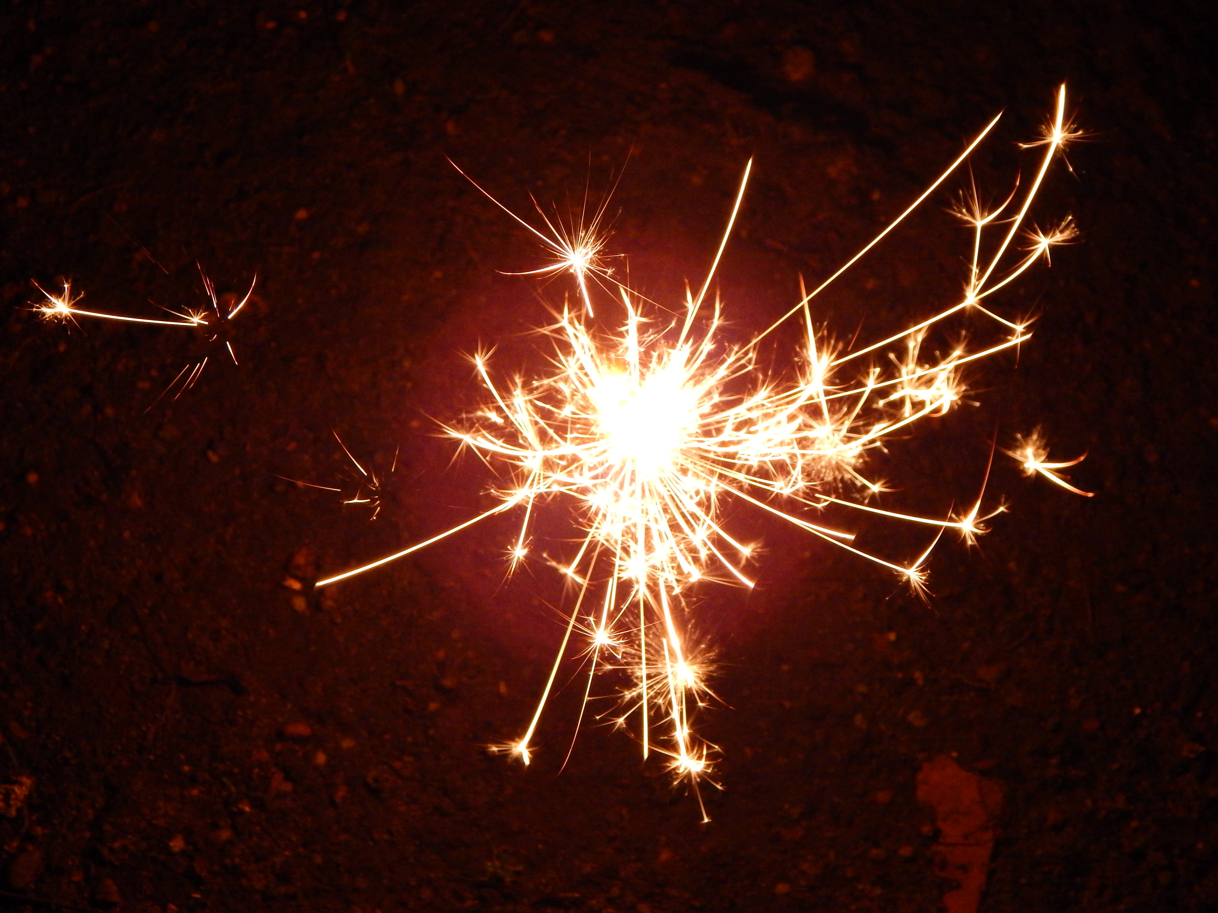 neujahr, night, illuminated, glowing, close-up, burning, funken, firework - man made object, long exposure, firework, sparkler, nature, firework display, HD Wallpaper