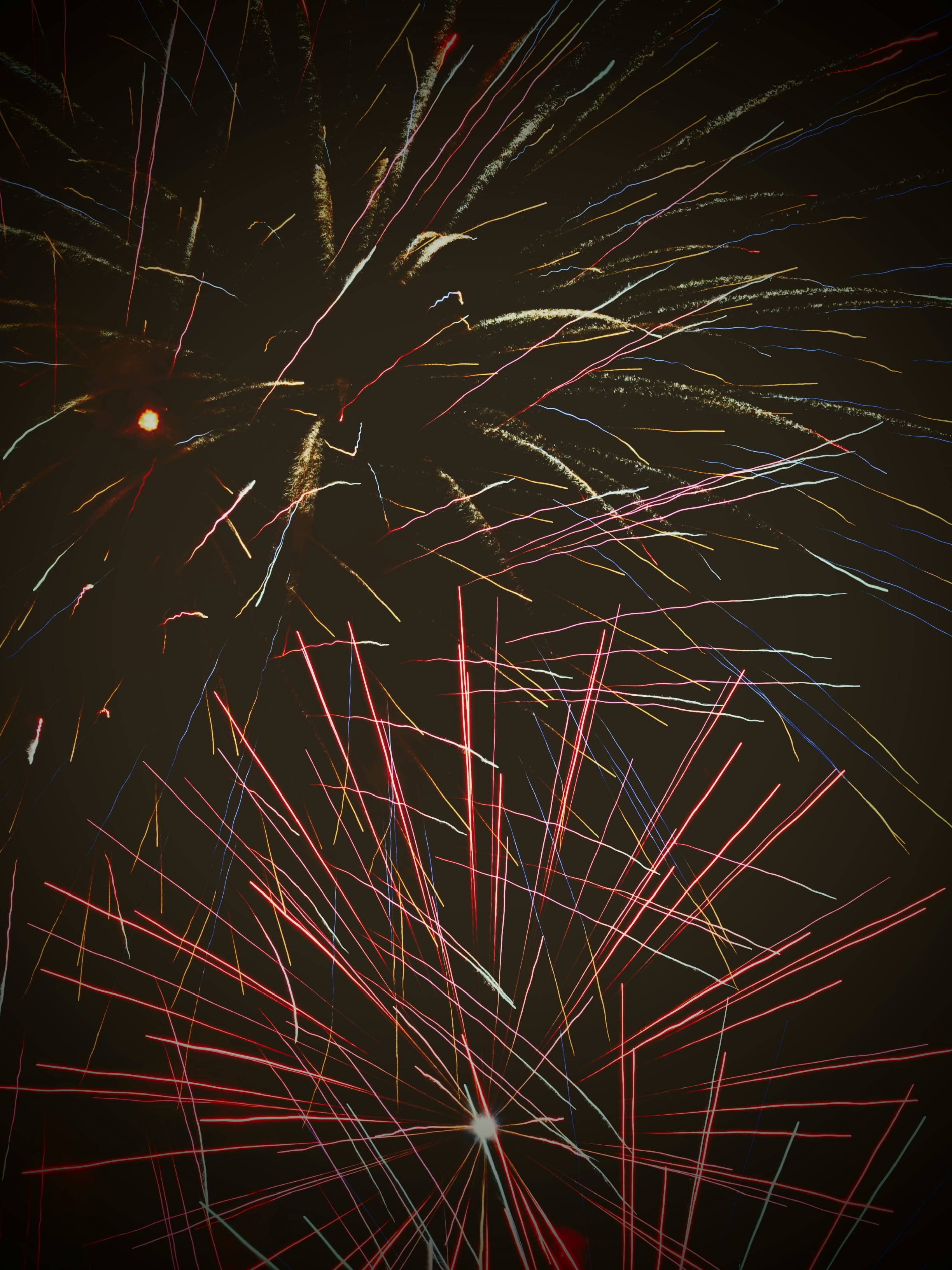 colour, nighttime, firework, light, pattern, display, multi Colored, sky, line, new years eve, firework Display, red, abstract, nye, summer, bright, holiday, Phone HD Wallpaper