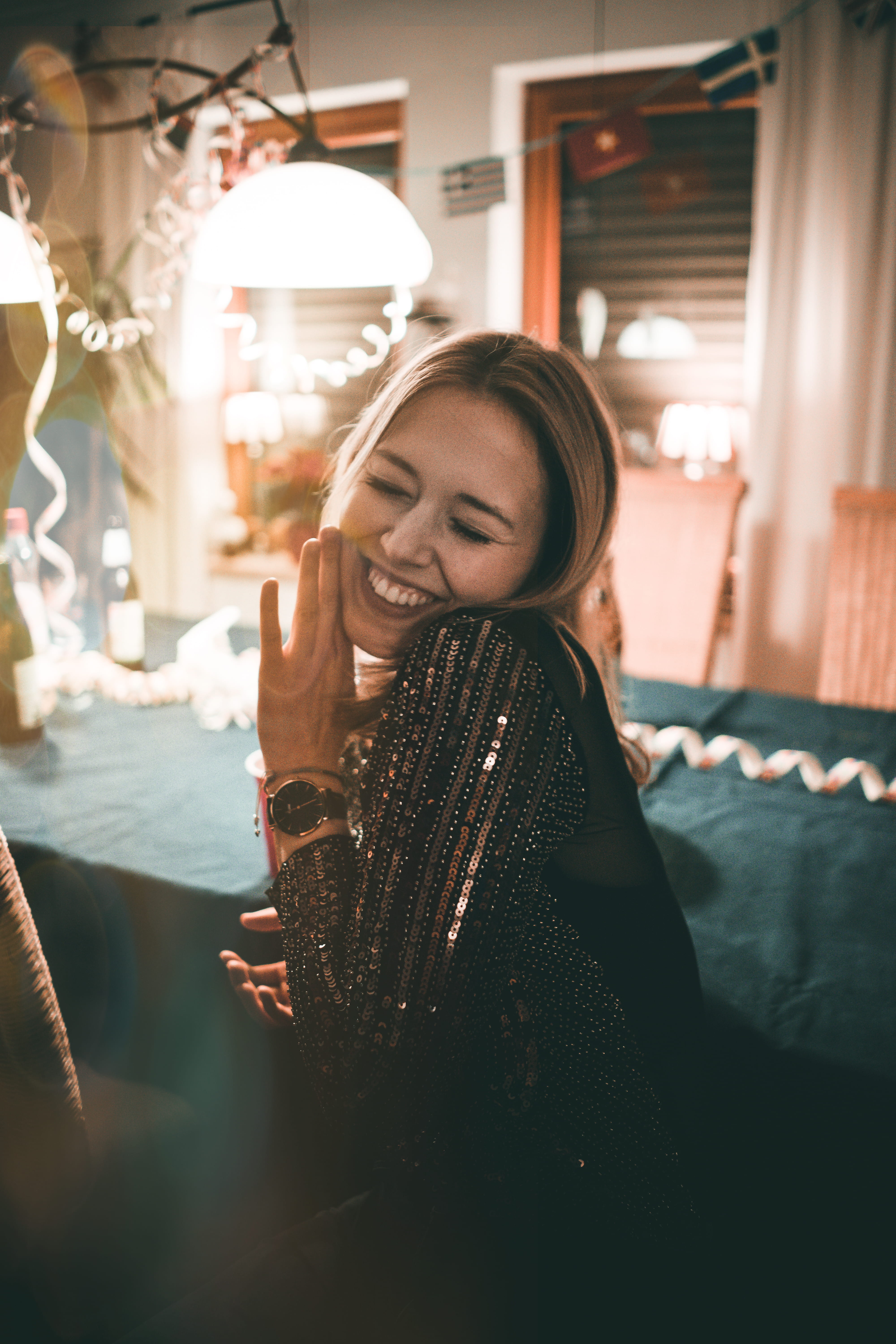 chair, sitting, beauty, beautiful woman, shirt, table, young adult, wearing, happiness, nye, black, near, emotion, portrait, smiling, sleeved, 5K, indoors, Phone HD Wallpaper