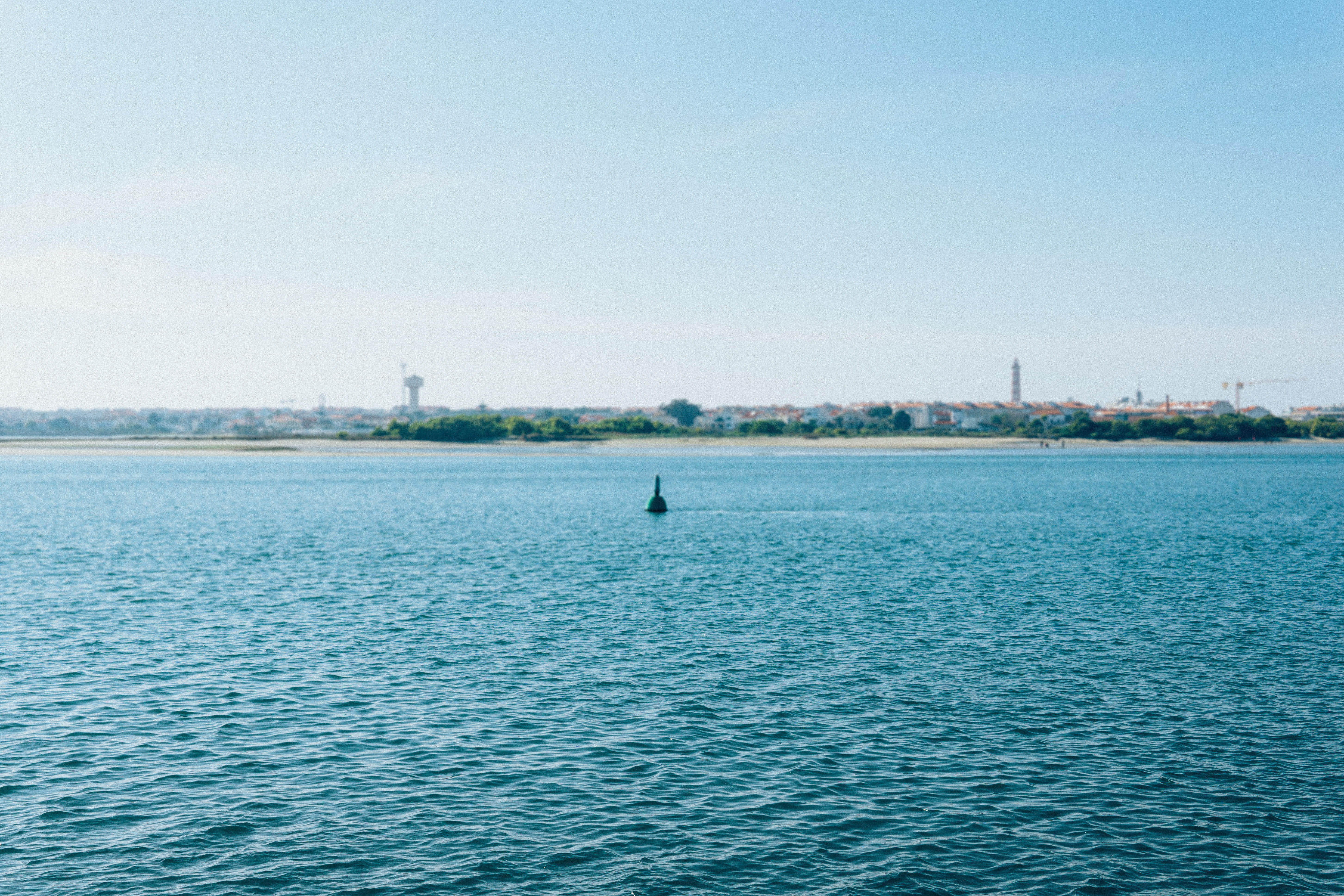 rippled, nature, oceanscape, aveiro, ocean, architecture, building exterior, water, sea, sky, sailboat, clear sky, blue, built structure, 5K, day, portugal, HD Wallpaper