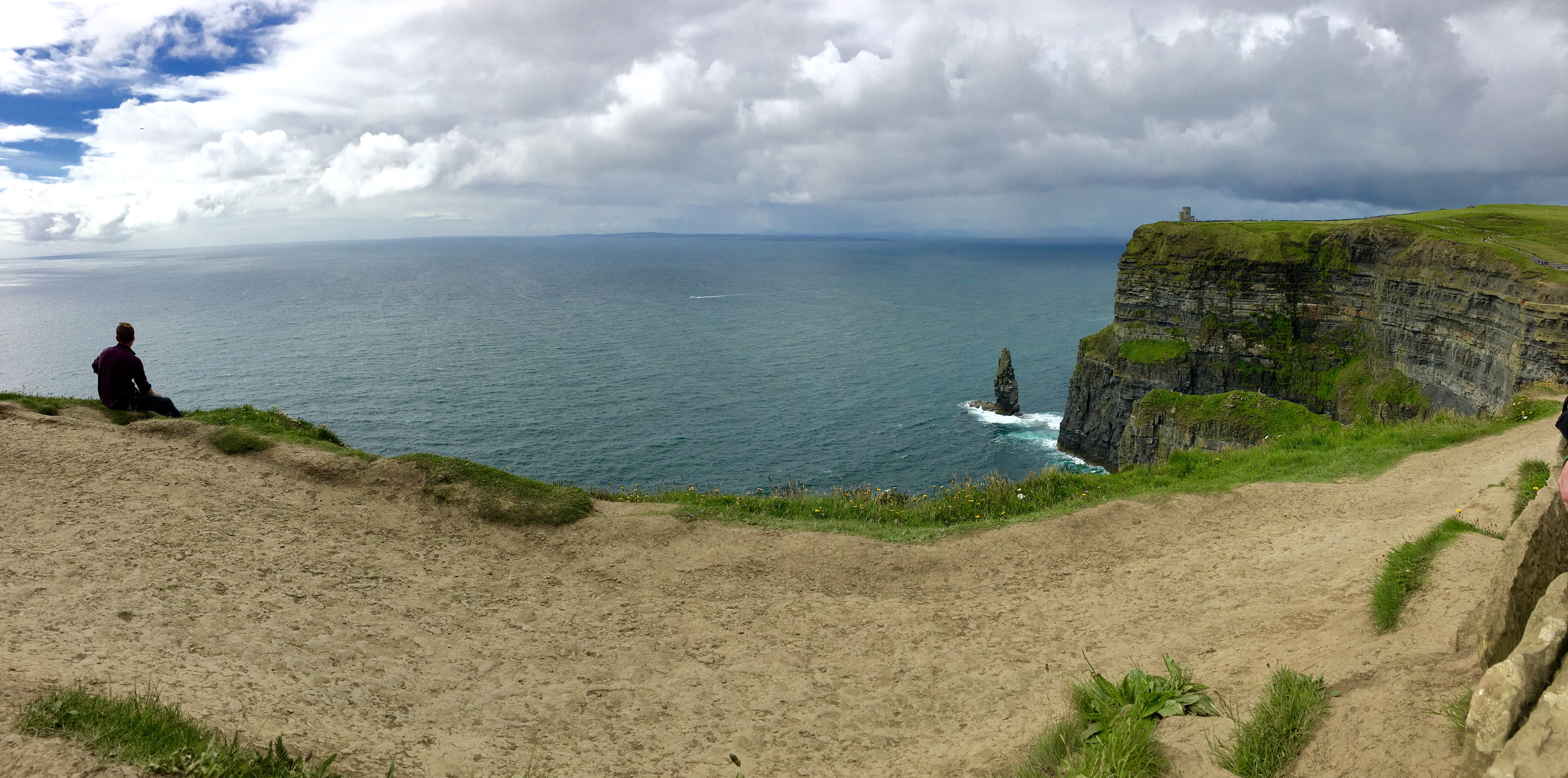 non-urban scene, scenics - nature, oceanscape, ireland, sea, water, sky, seascape, tranquil scene, atlantic, outdoors, horizon over water, 8K, people, HD Wallpaper