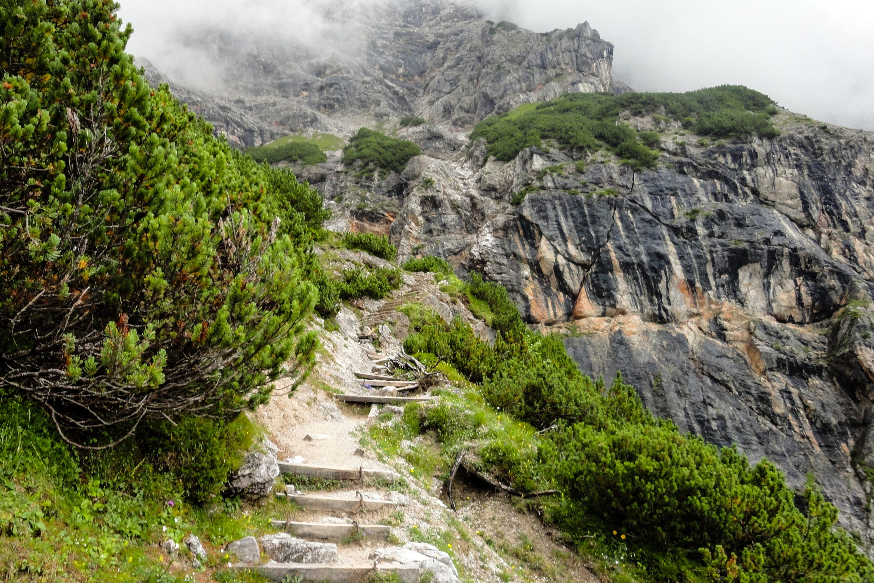 nature, rock formation, sidewalk, rock - object, clouds, 2K, away, beauty in nature, formation, mountains, slope, tranquility, environment, mountaineering, HD Wallpaper