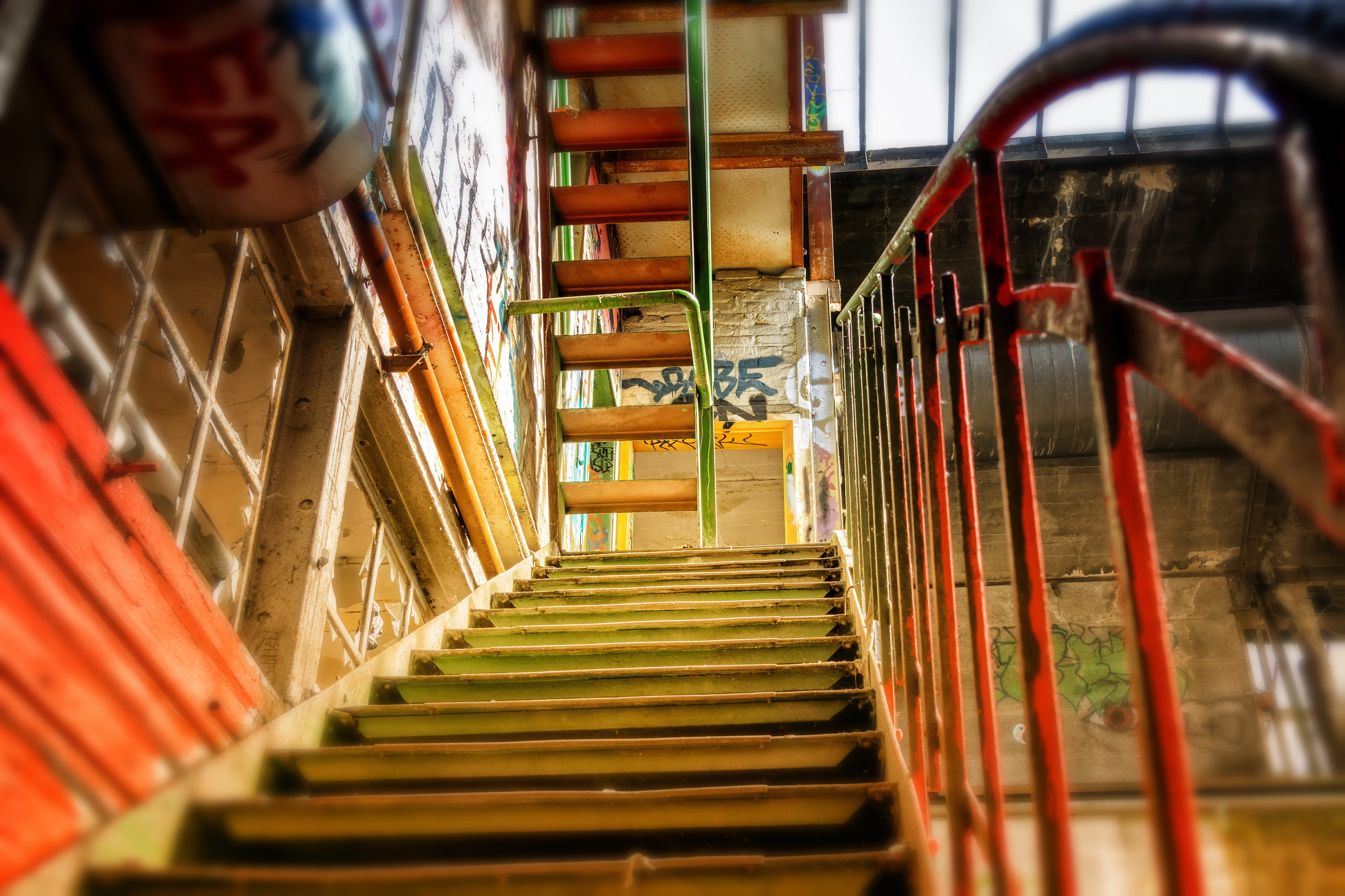 gradually, building, in a row, emergence, day, steps and staircases, metal, steep, no people, factory, 5K, architecture, transportation, domestic room, HD Wallpaper