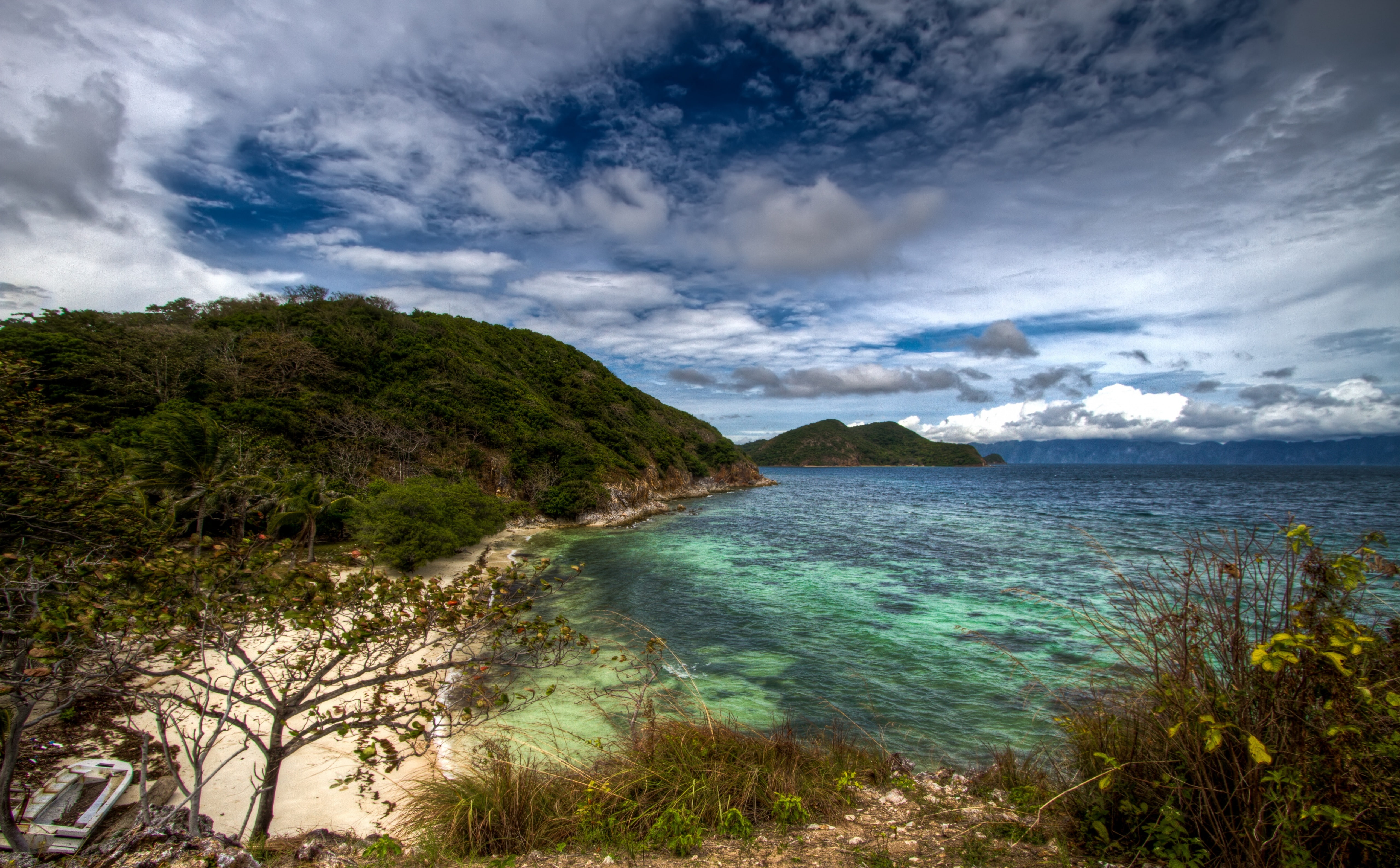 mimaropa, tree, malcapuya, White, sea, tranquility, no people, outdoors, 5K, Emerald, palawan, land, Clean, Islands, tranquil scene, Point, beauty in nature, HD Wallpaper