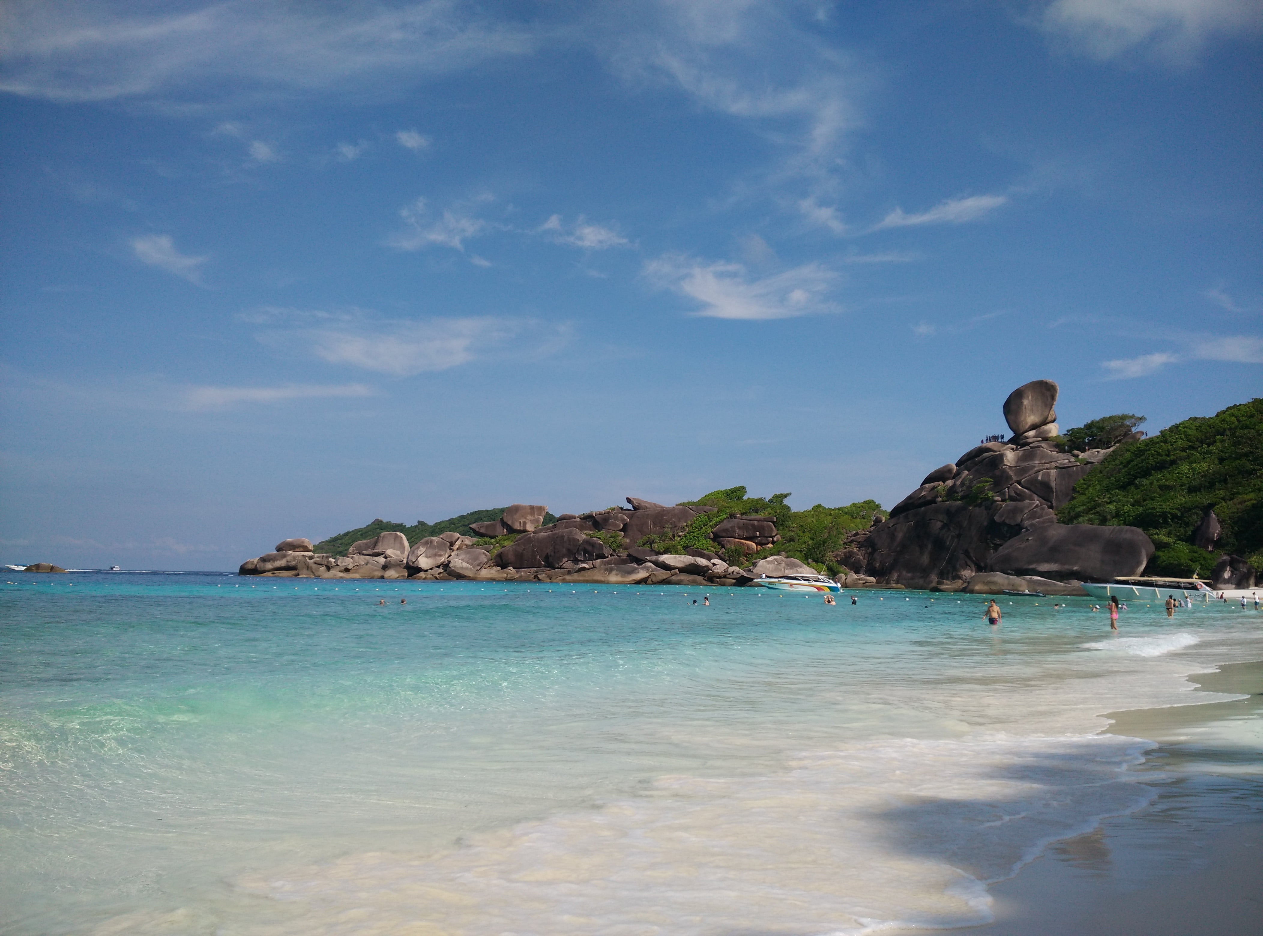 island, rock, tropical Climate, people, holiday, adult, blue, trip, land, water, landscape, 4K, scenics - nature, turquoise colored, donald duck rock, HD Wallpaper