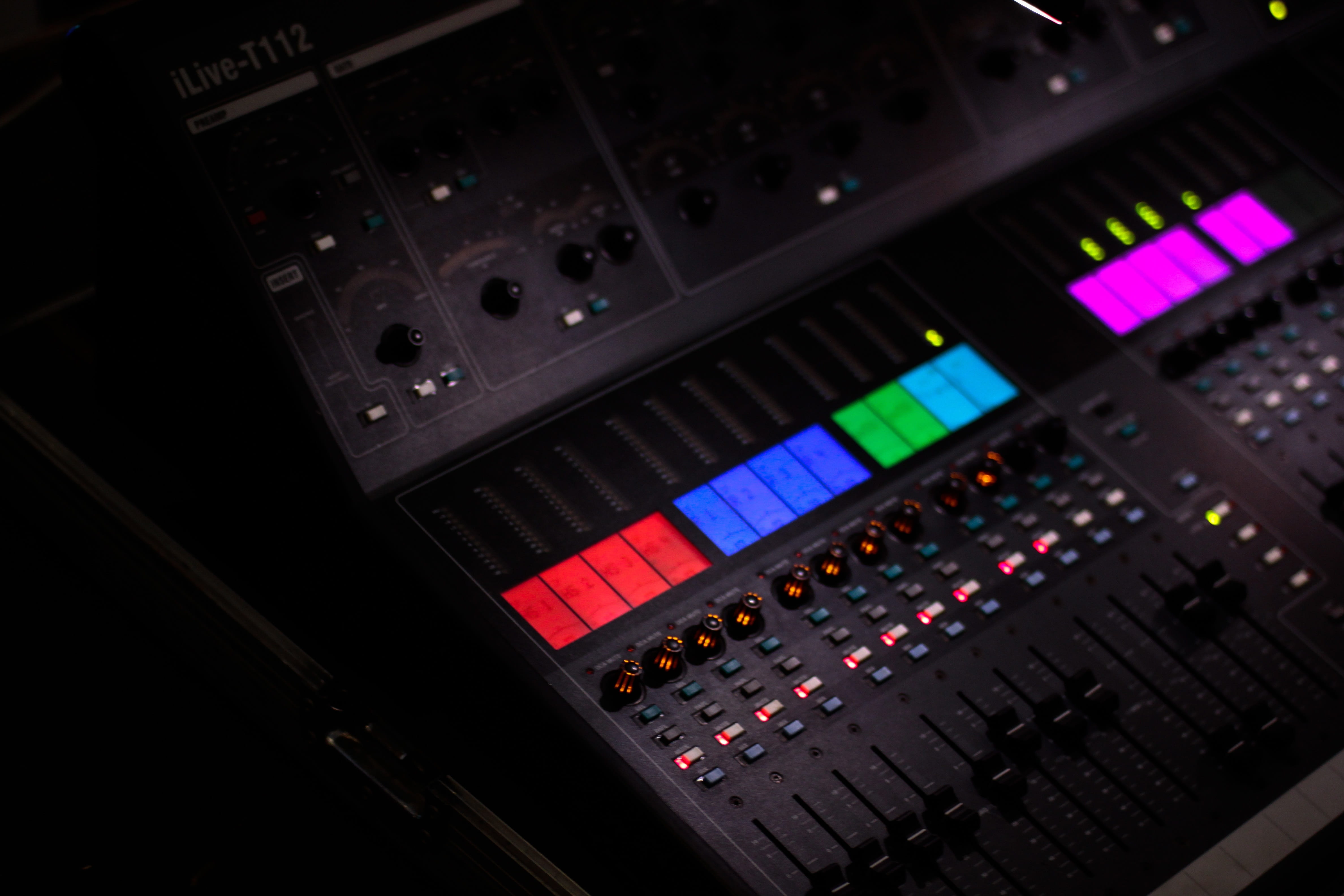 equipment, industry, multi colored, panel, sliding, sound recording equipment, mixer, audio, mixing, electrical equipment, push button, technology, audio equipment, HD Wallpaper