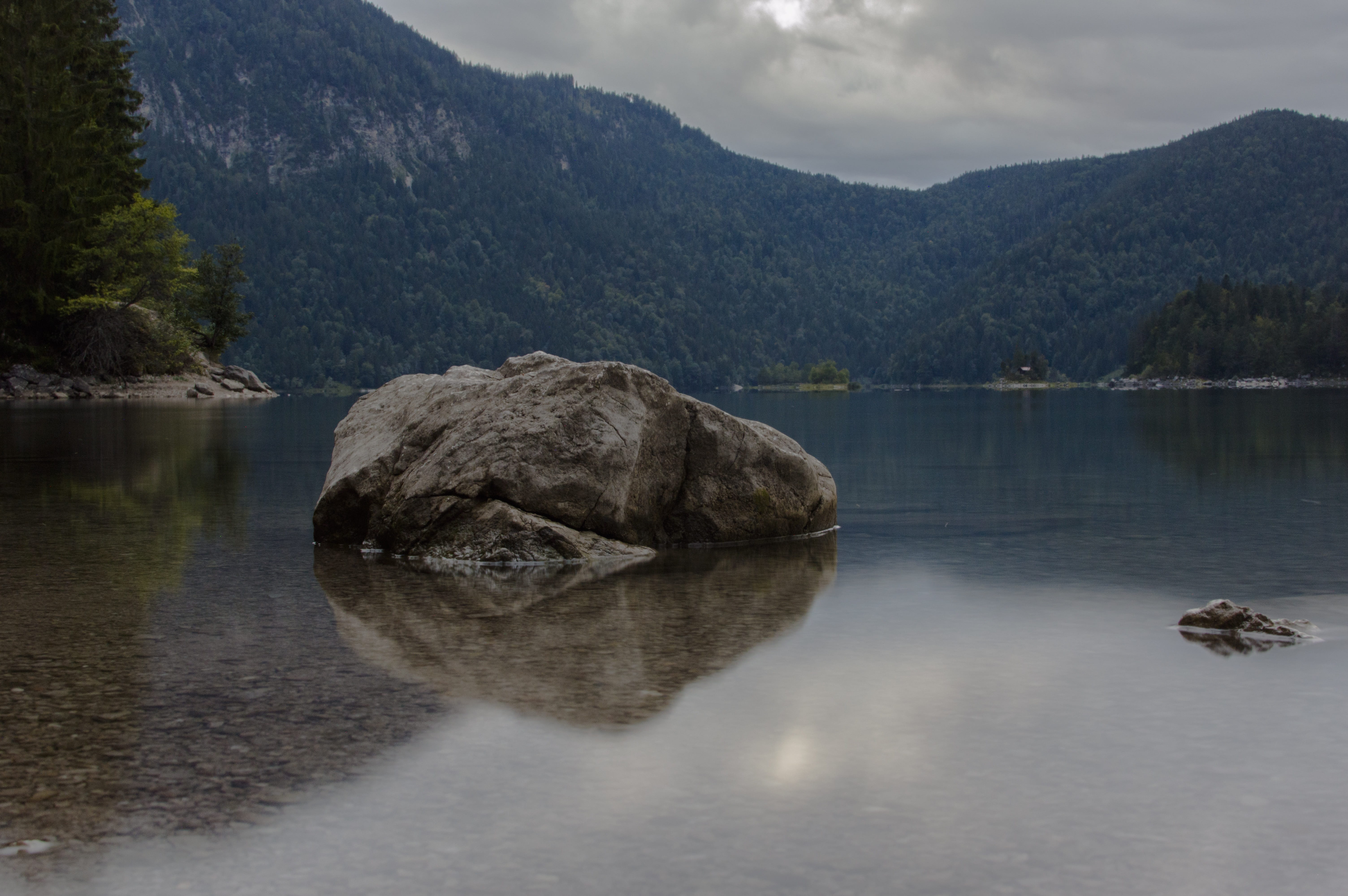 no people, cloud - sky, landscape, tranquil scene, day, animal, non-urban scene, long exposure, rock, mountain range, boulders, mountain lake, animal themes, HD Wallpaper