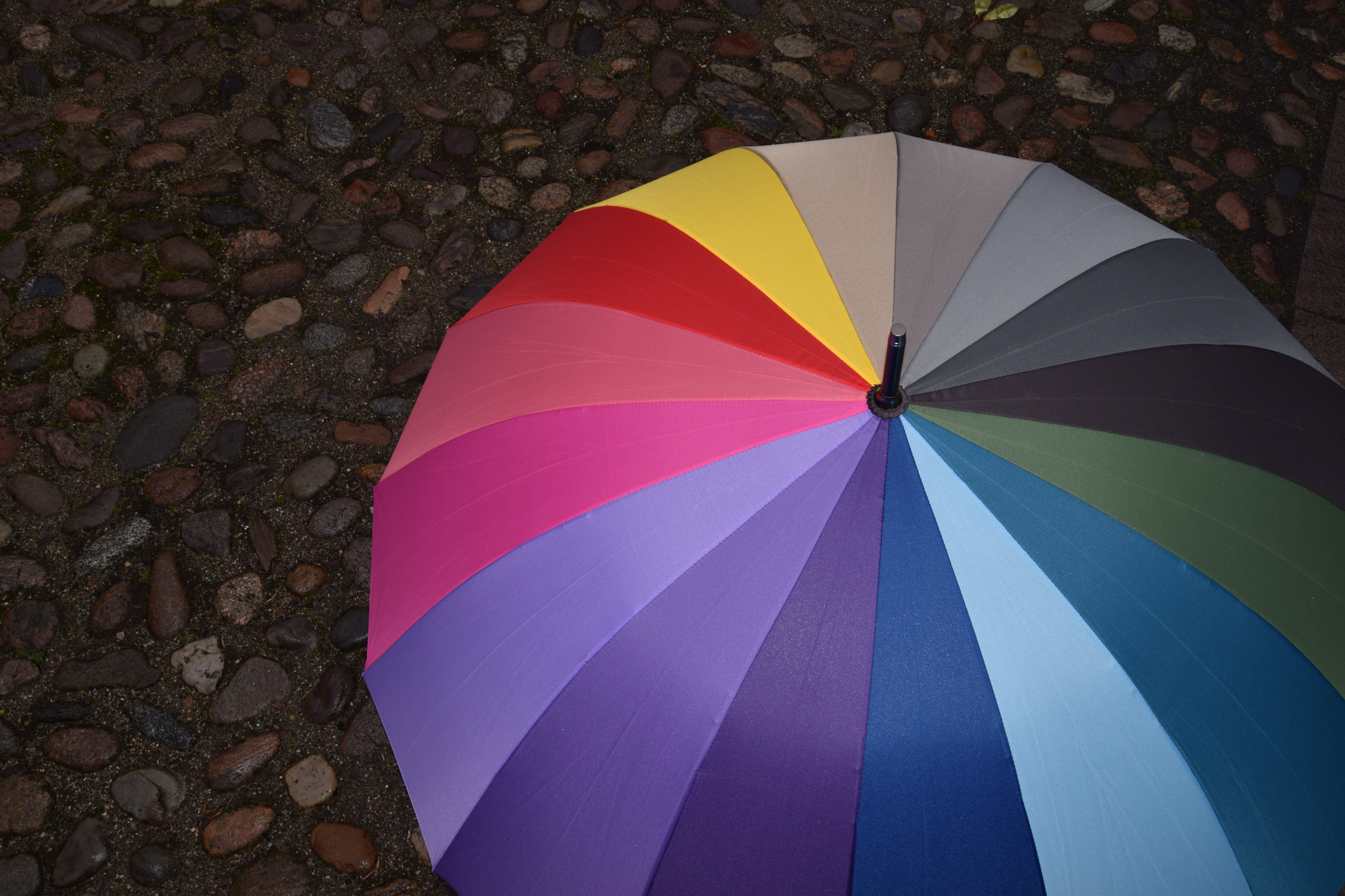 paving stones, rainbow, pattern, daytime, single object, no people, lively, outdoors, high angle view, gloomy, protection, multicolored, safety, transportation, HD Wallpaper