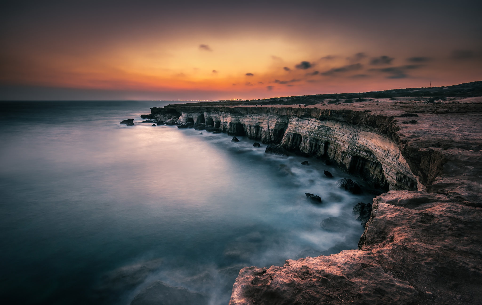 1080P, Sea, caves Ayia Napa, Cyprus, HD Wallpaper