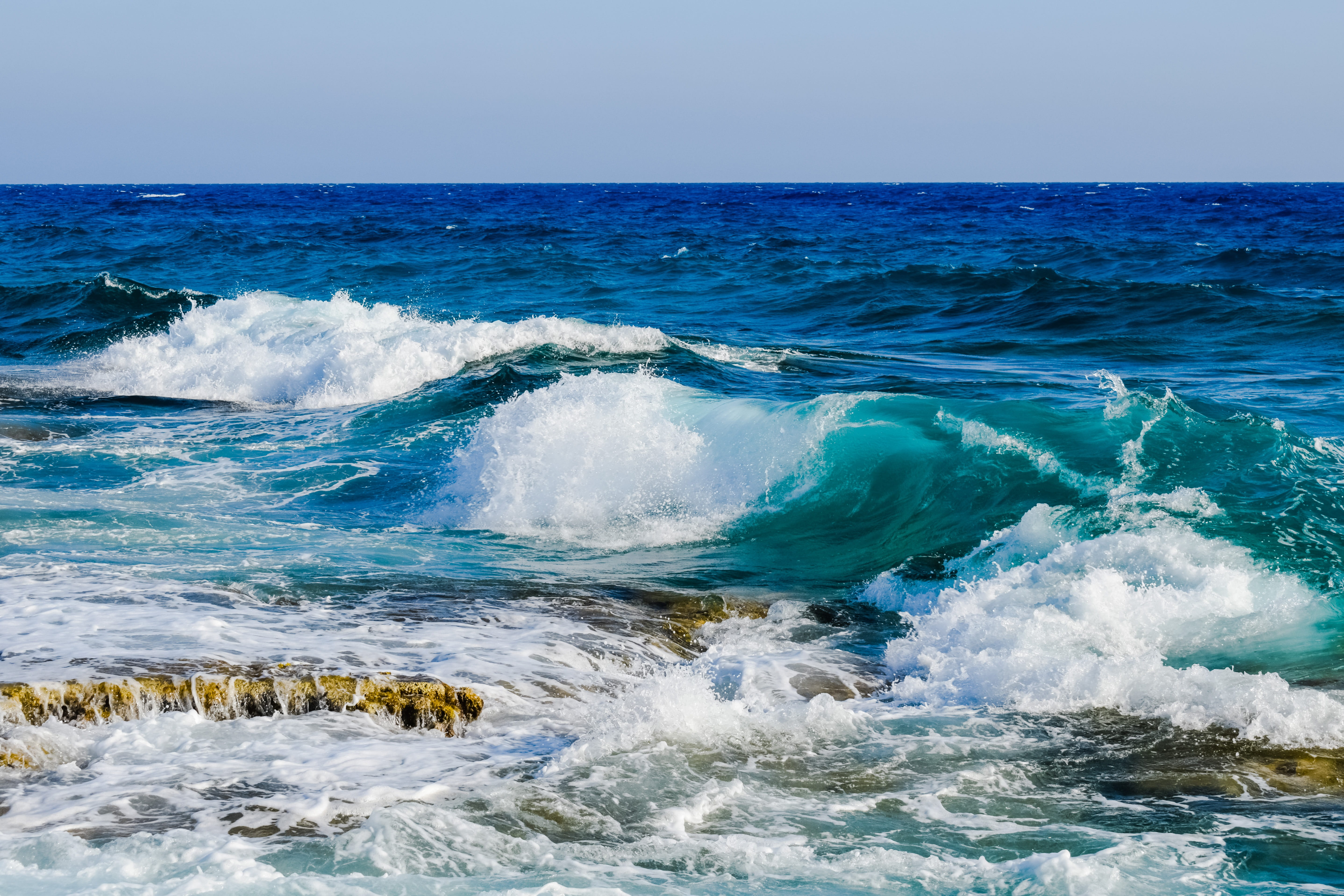 horizon, cyprus, sky, spray, splash, aquatic sport, scenics - nature, smashing, foam, energy, horizon over water, sea, beauty in nature, water, splashing, HD Wallpaper
