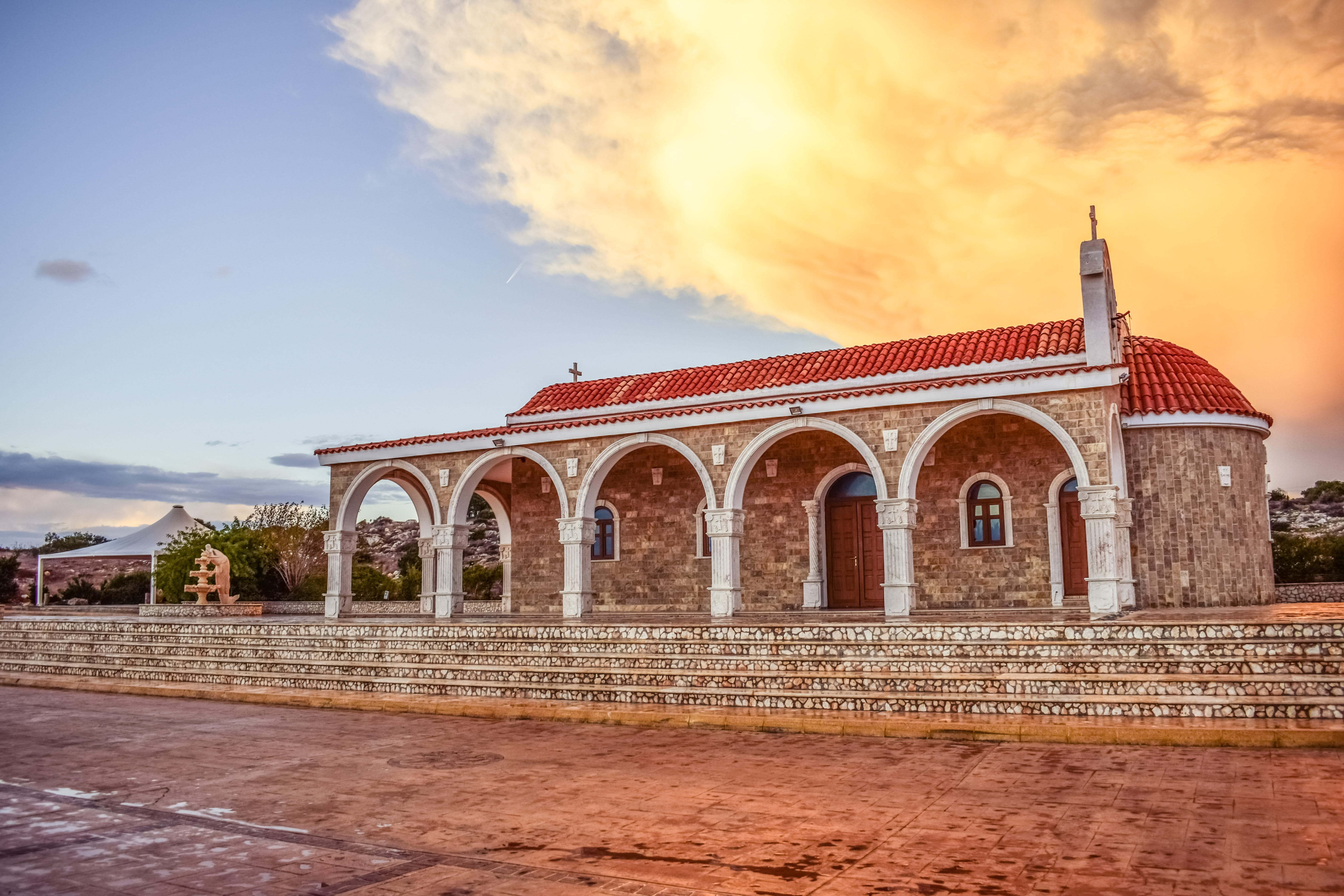 building exterior, built structure, ayia napa, 5K, no people, sightseeing, orthodox, arch, concrete, outdoors, architecture, history, nature, travel destinations, HD Wallpaper