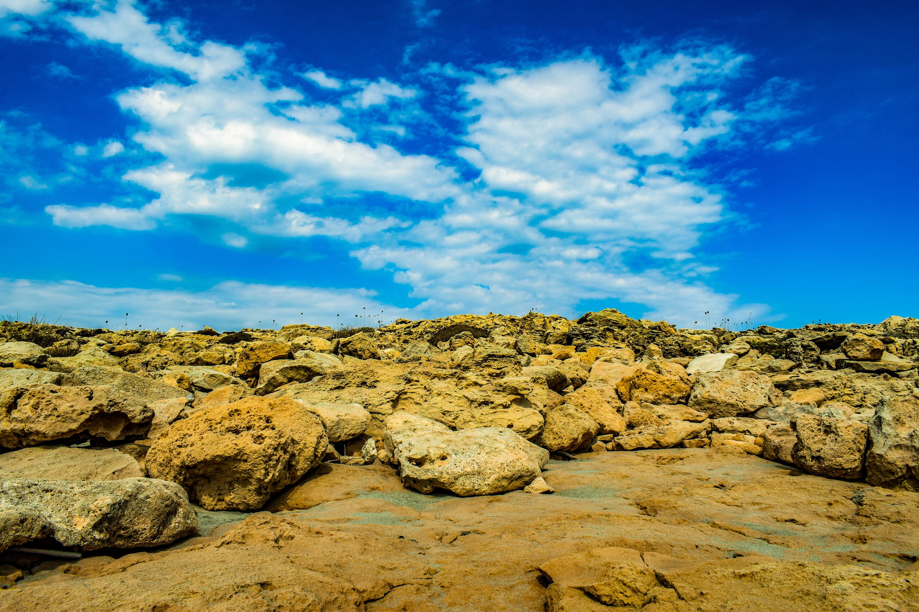 eroded, solid, sky, ayia napa, remote, geology, rock, tranquil scene, rocky, beauty in nature, geological, tranquility, blue, scenics - nature, arid climate, HD Wallpaper