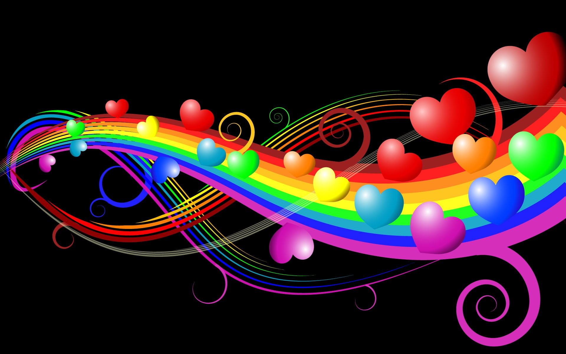 Rainbow, Love, 1080P, Bridge, HD Wallpaper