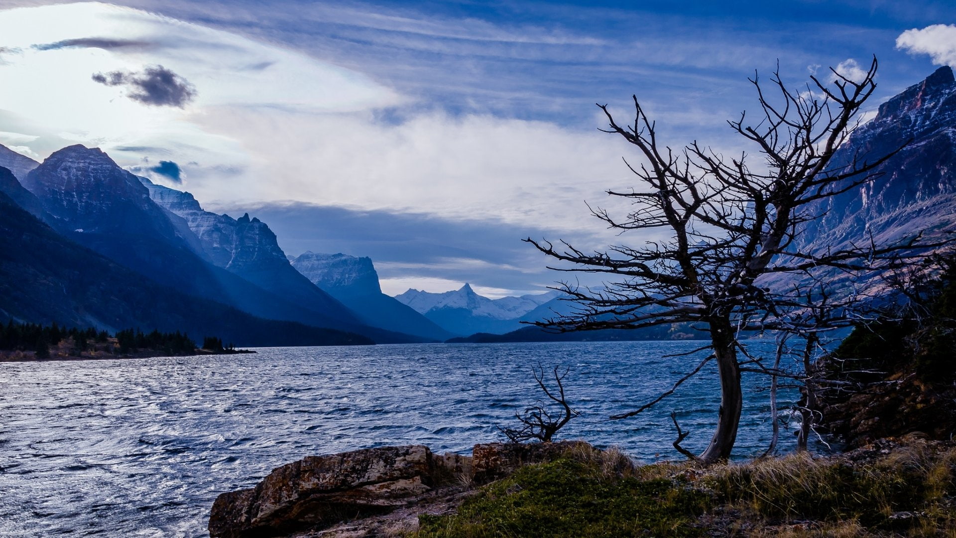 Saint Mary Lake, 1080P, Earth, HD Wallpaper
