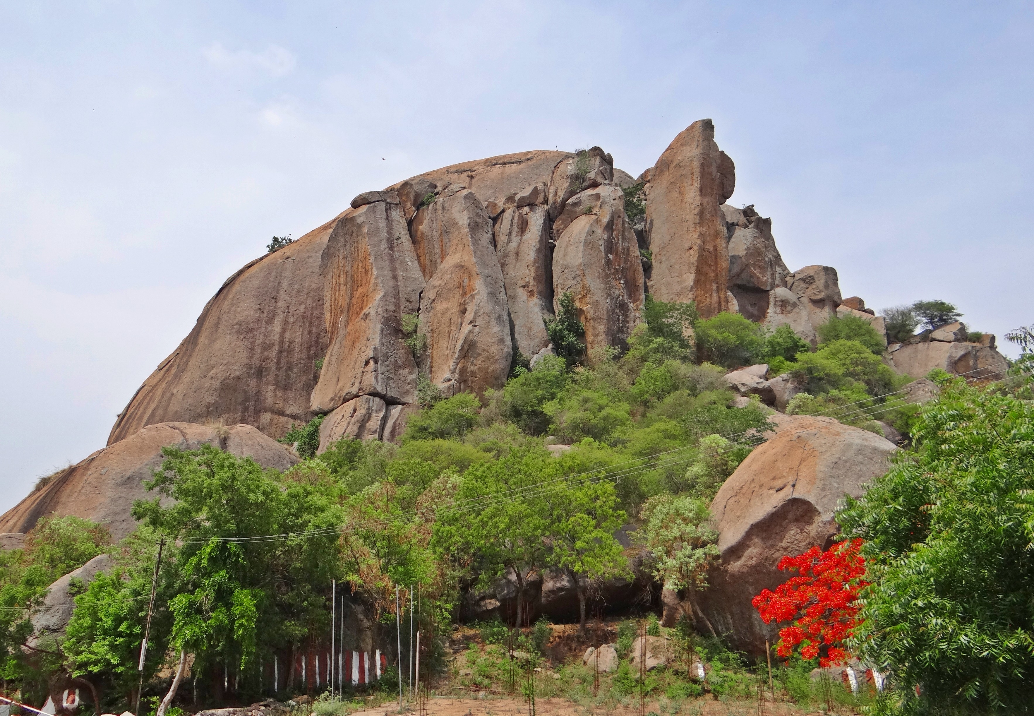 beauty in nature, mountain, plant, rocks, solid, 2K, karnataka, sholay film location, nature, bangalore, day, rock - object, land, rock formation, physical geography, HD Wallpaper