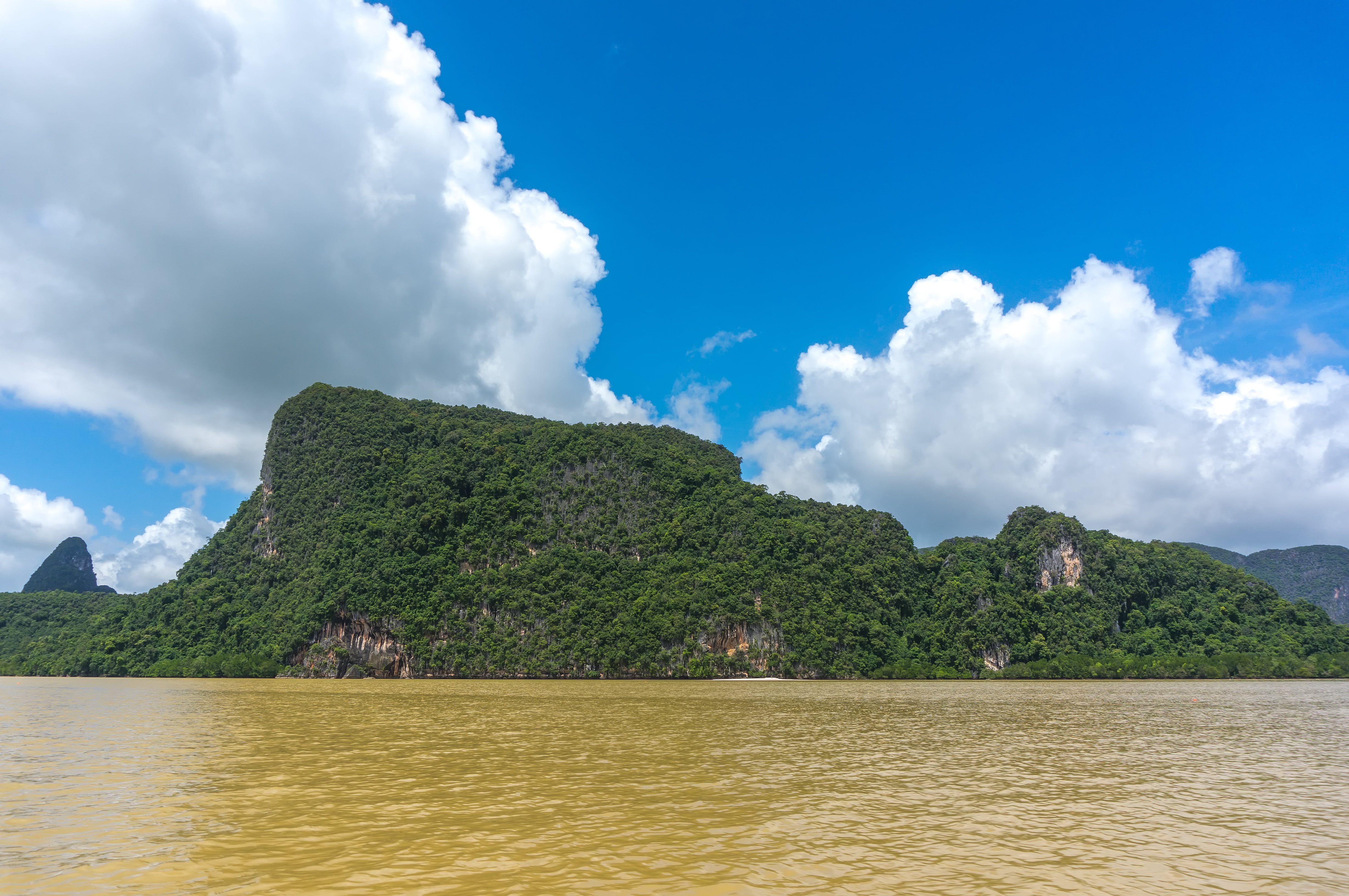 travel, mountain, tropical, tranquility, turquoise colored, limestone cliff, scenics, sky, phang nga bay, bay, lagoon, beach, rock, natural, famous place, HD Wallpaper
