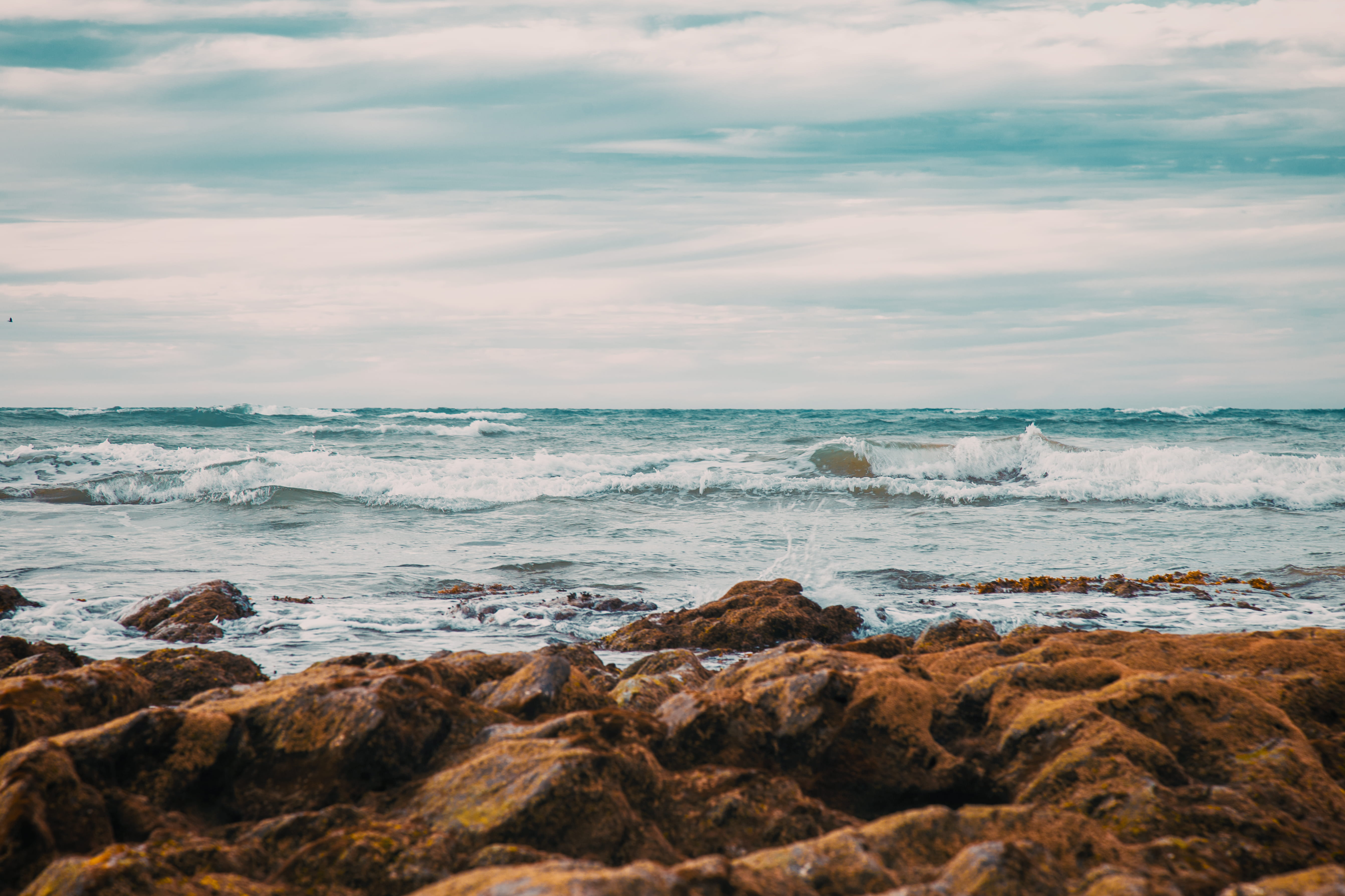 beach, horizon, land, motion, scenery, tranquility, sea waves, wave, sea, sky, outdoors, coastline, scenics - nature, grass, rippling, water, landscape, HD Wallpaper