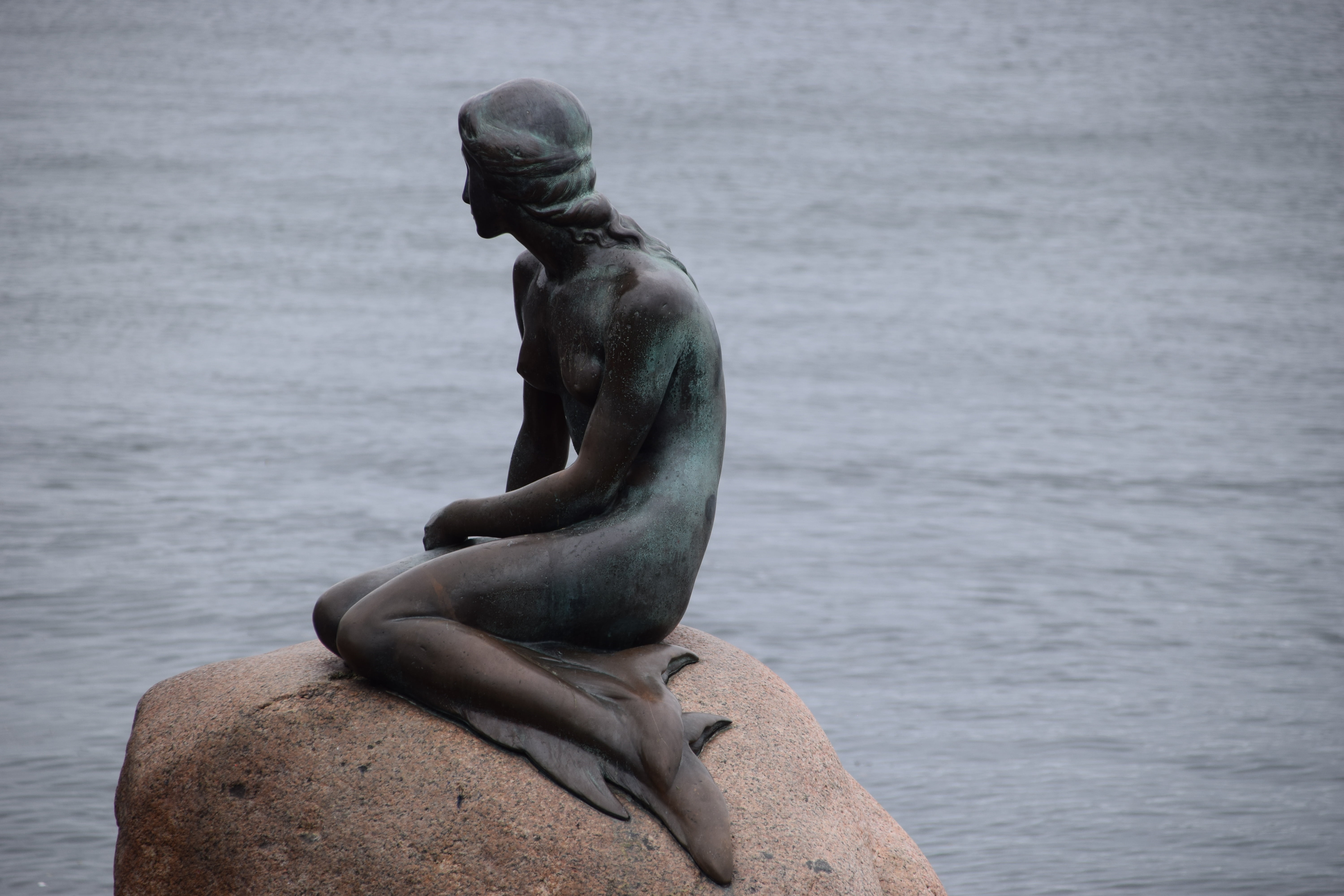 sculpture, craft, 5K, day, statue, water, human representation, copenhagen, sea, male likeness, nature, in, representation, creativity, art and craft, HD Wallpaper