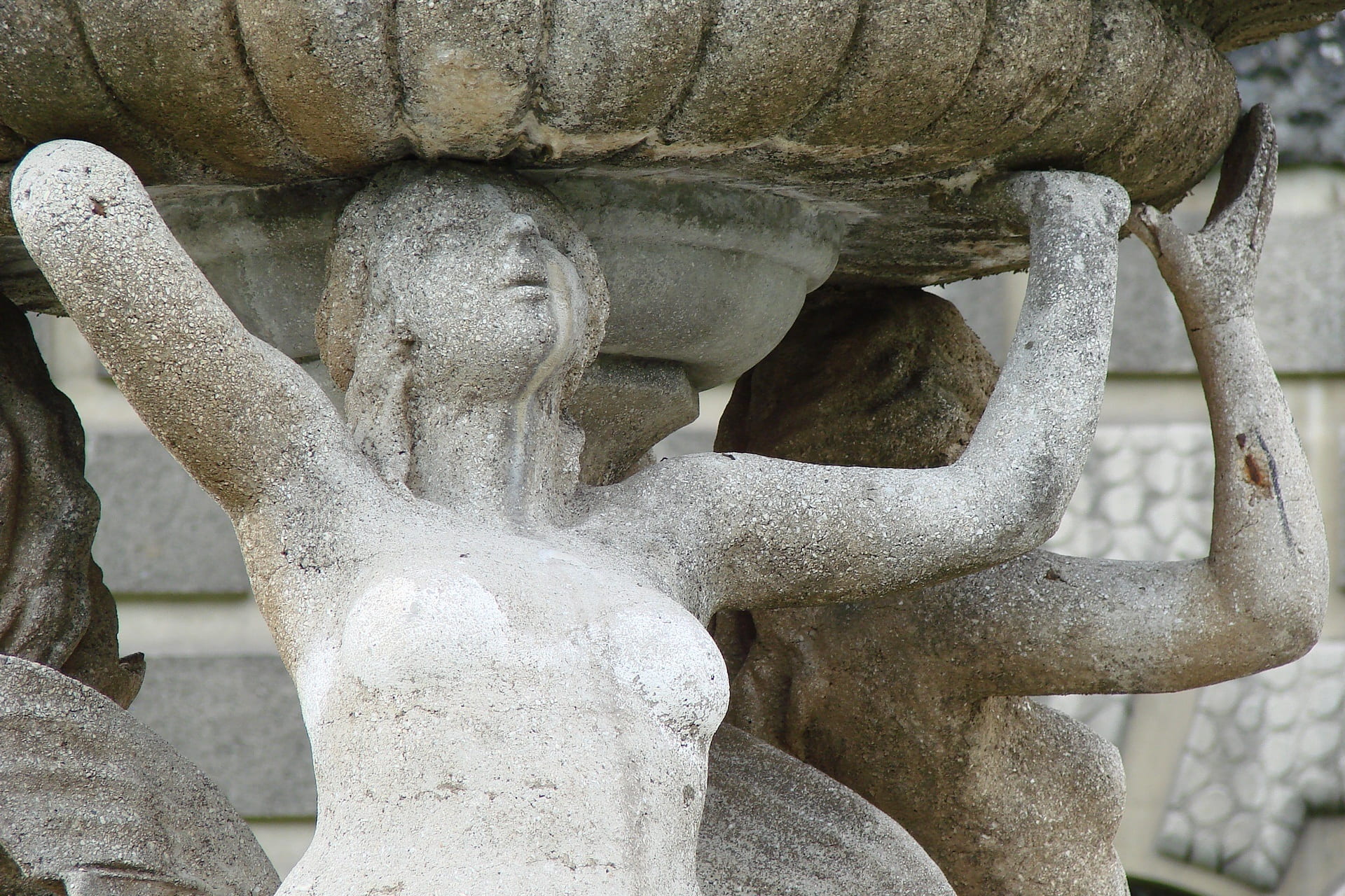 close-up, the past, decorations, no people, idol, belief, mermaid, craft, statue, sculpture, representation, day, male likeness, architecture, built structure, HD Wallpaper