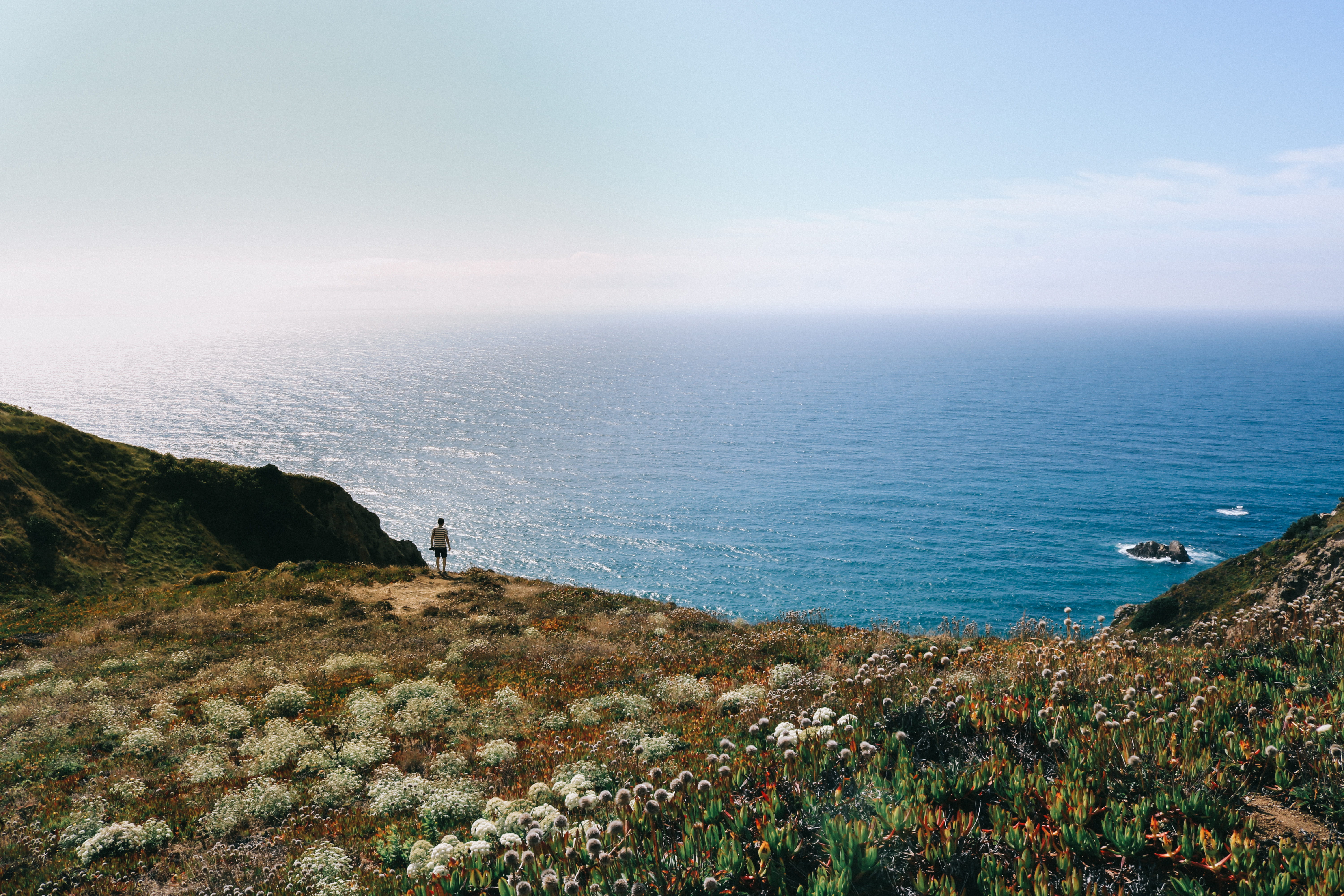 travel, sea, 5K, tranquility, horizon over water, tranquil scene, nature, summer, rock - object, folk, beach, sintra, water, adventure, plant, non-urban scene, HD Wallpaper