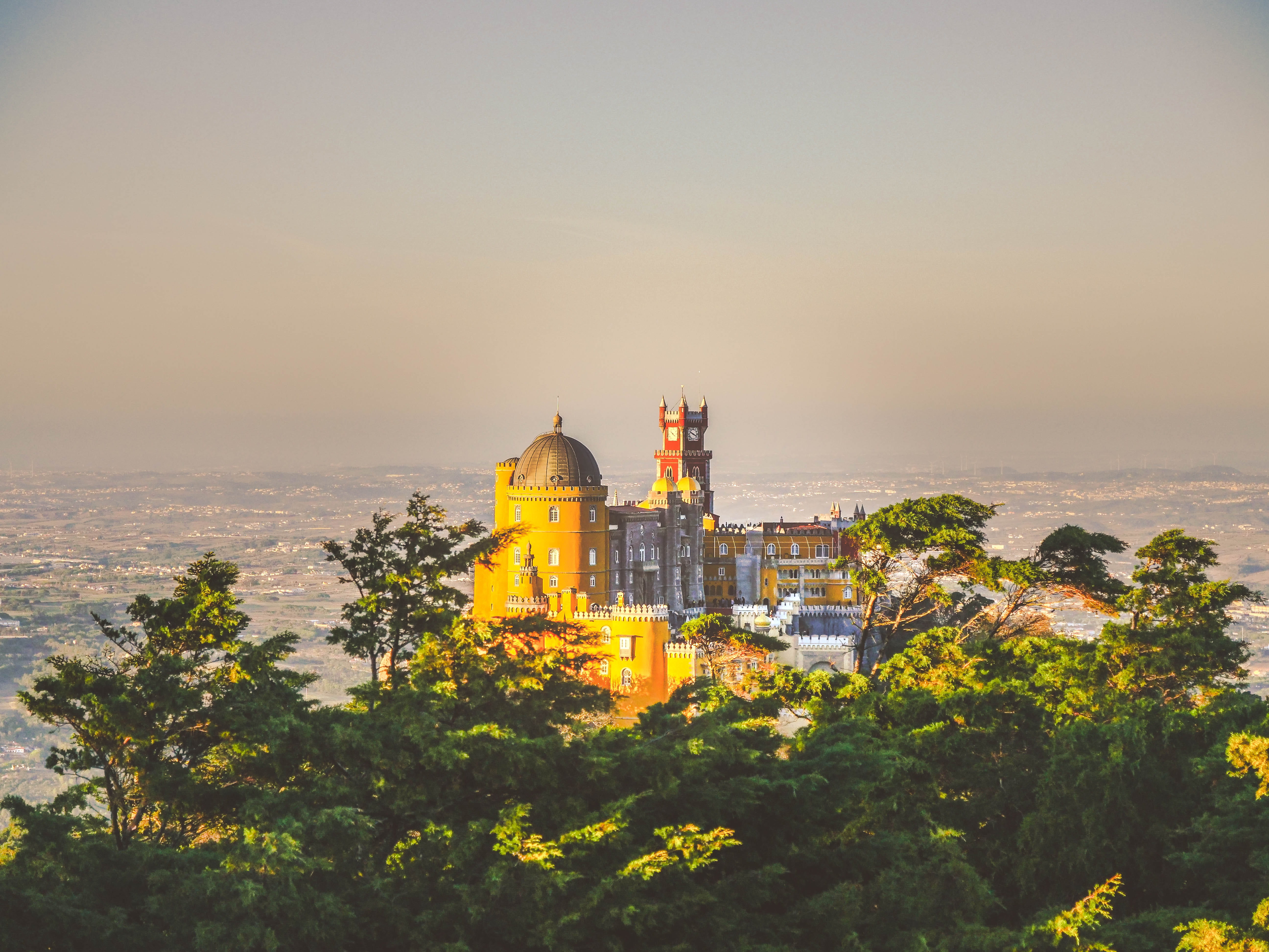 view, the past, beauty in nature, no people, 5K, travel, princess, building exterior, cityscape, place of worship, history, built structure, sintra, building, HD Wallpaper