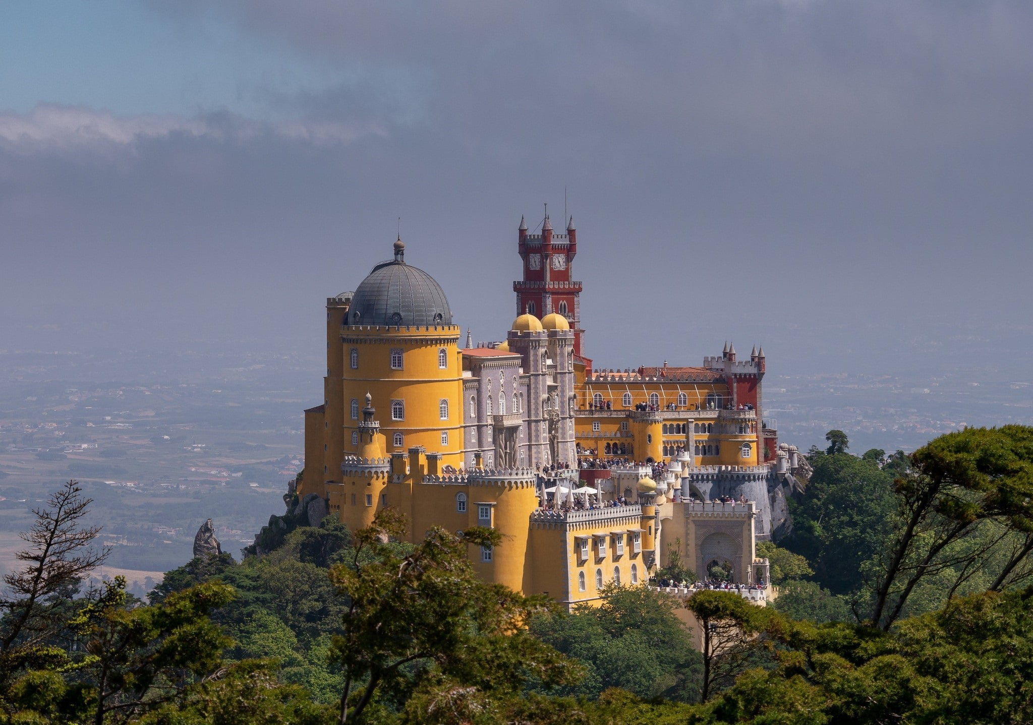 castle, the sky, hill, Sintra - Pena Palace, 1080P, HD Wallpaper